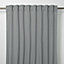 Klama Grey Plain Unlined Pencil pleat Curtain (W)167cm (L)183cm, Single