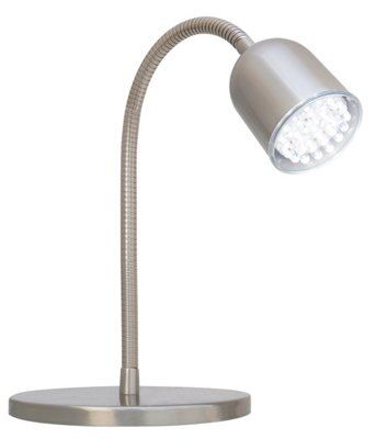 Klara Brushed Black Steel effect Desk lamp