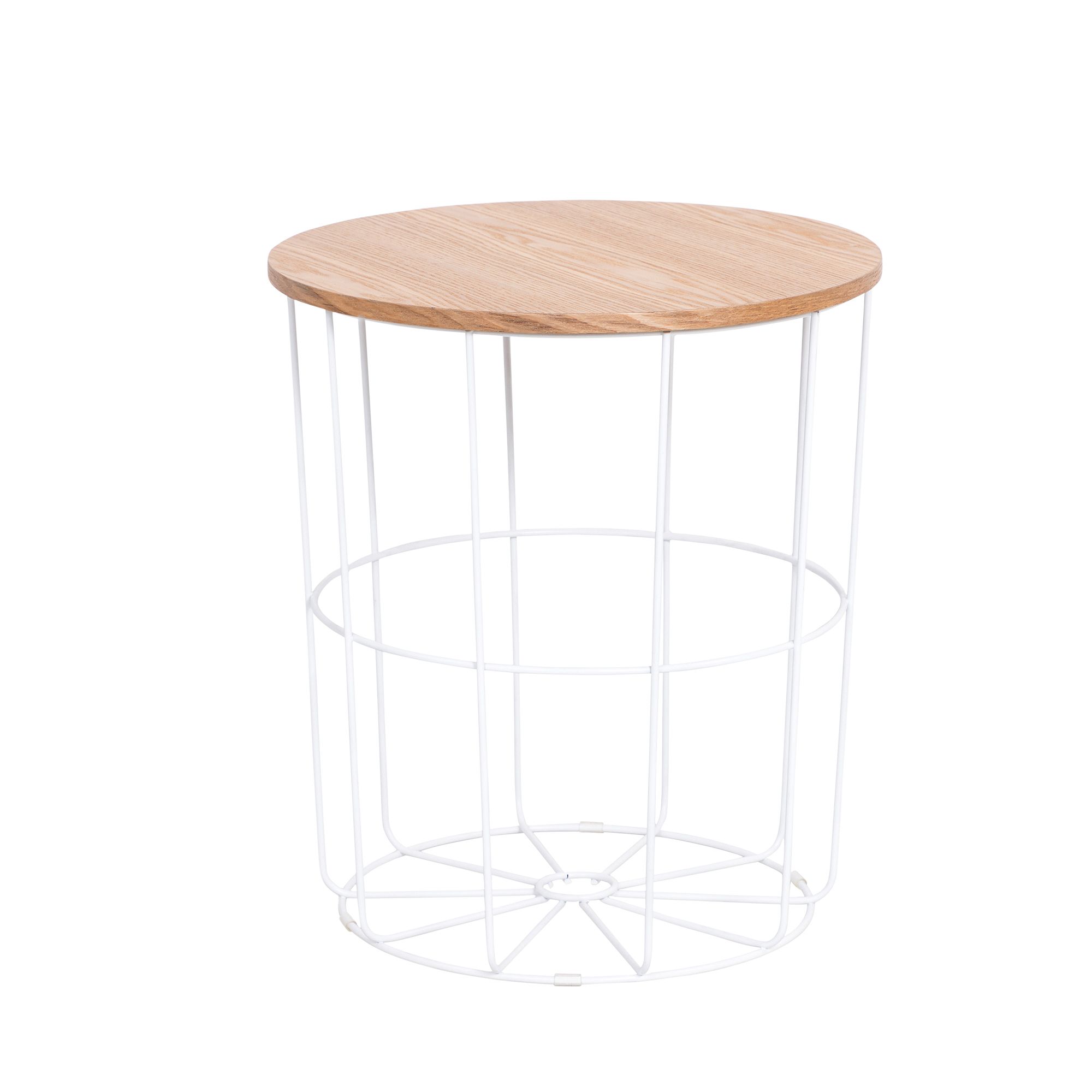 Kleca Ash veneer & white Side table (H)45cm (W)40.5cm (D)40.5cm