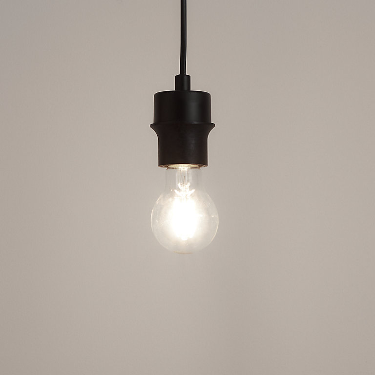 Klentony Matt Black Pendant ceiling light, (Dia)100mm | DIY at B&Q