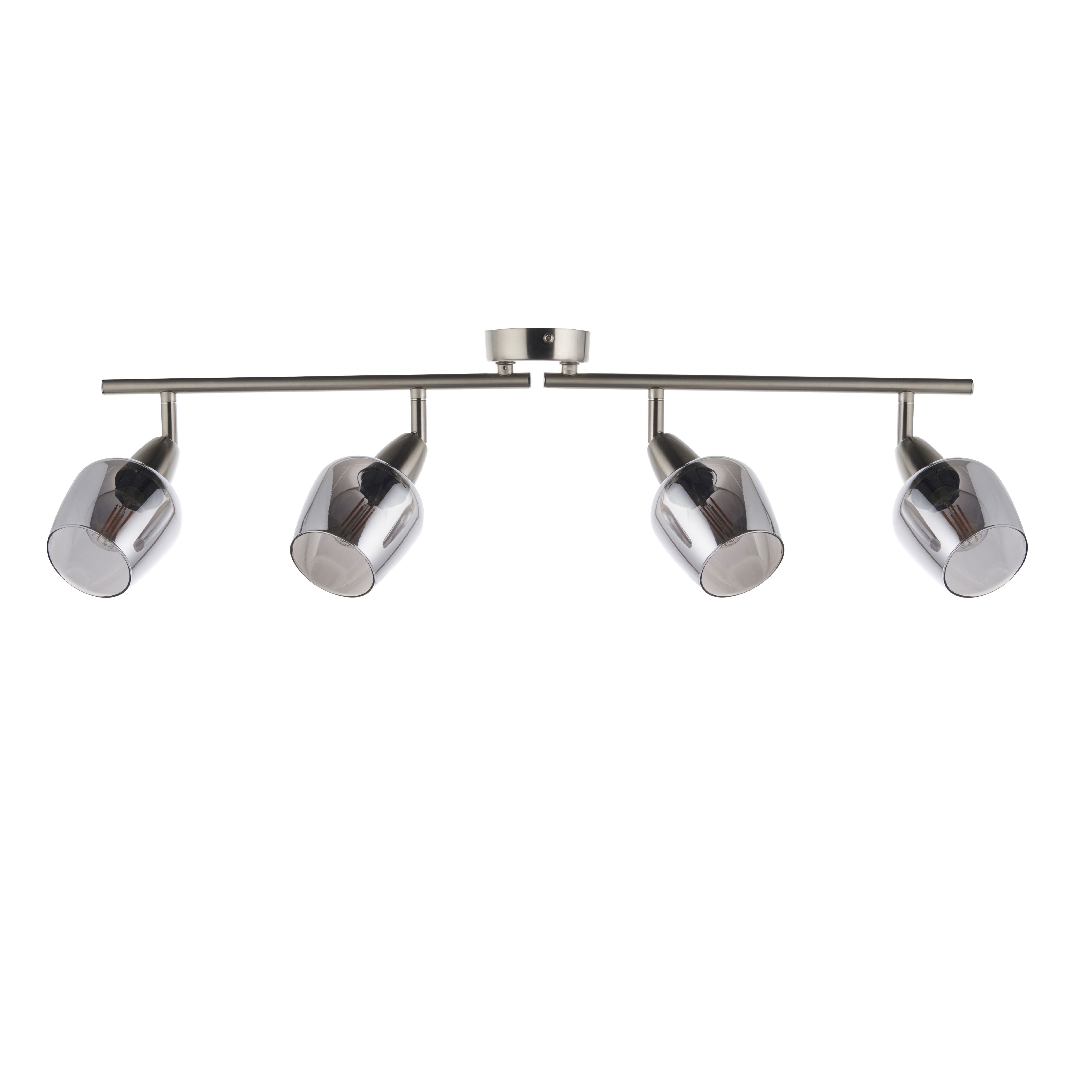Kleo bar Silver Nickel effect 4 Light Spotlight bar