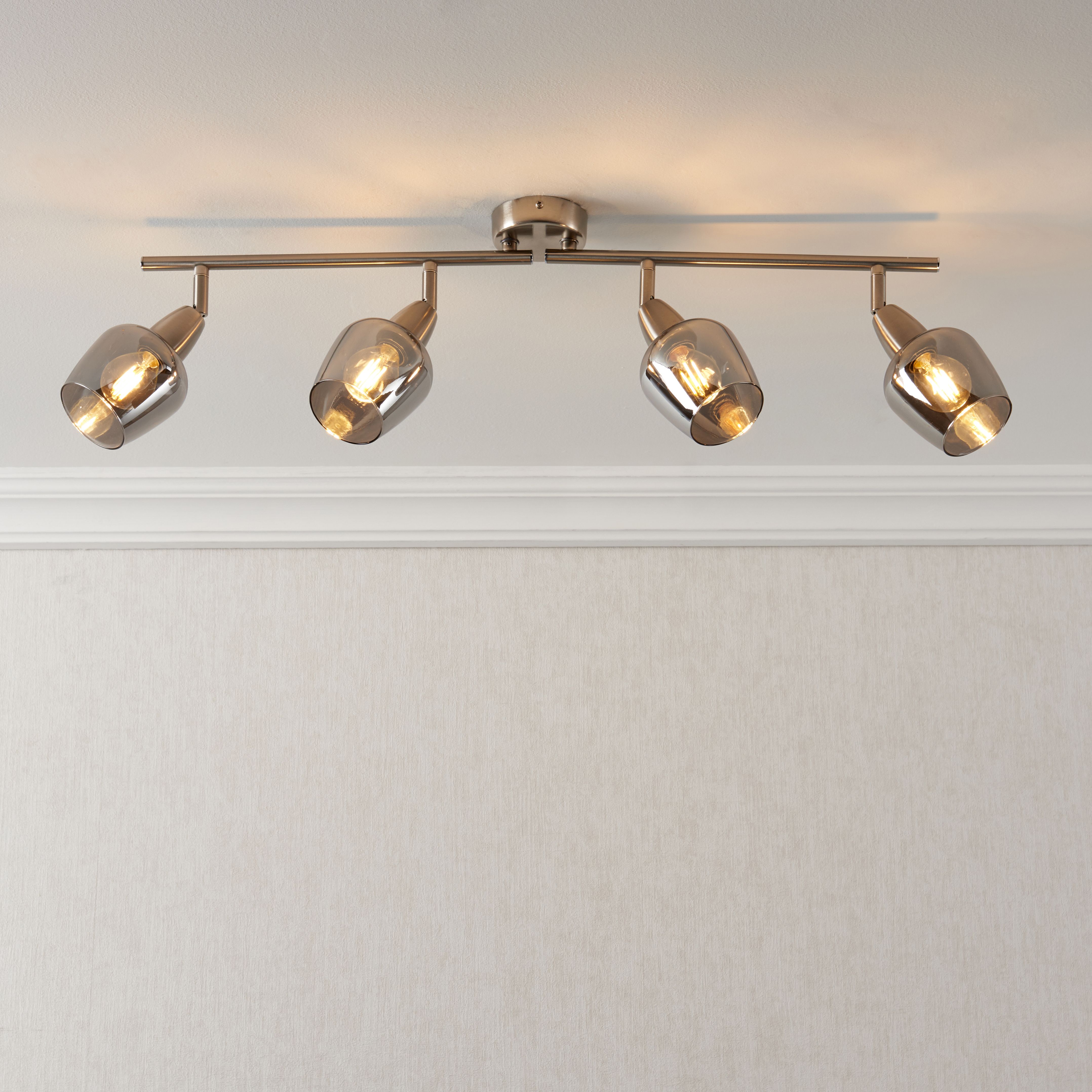 Kleo Satin Nickel effect 4 Light Spotlight bar