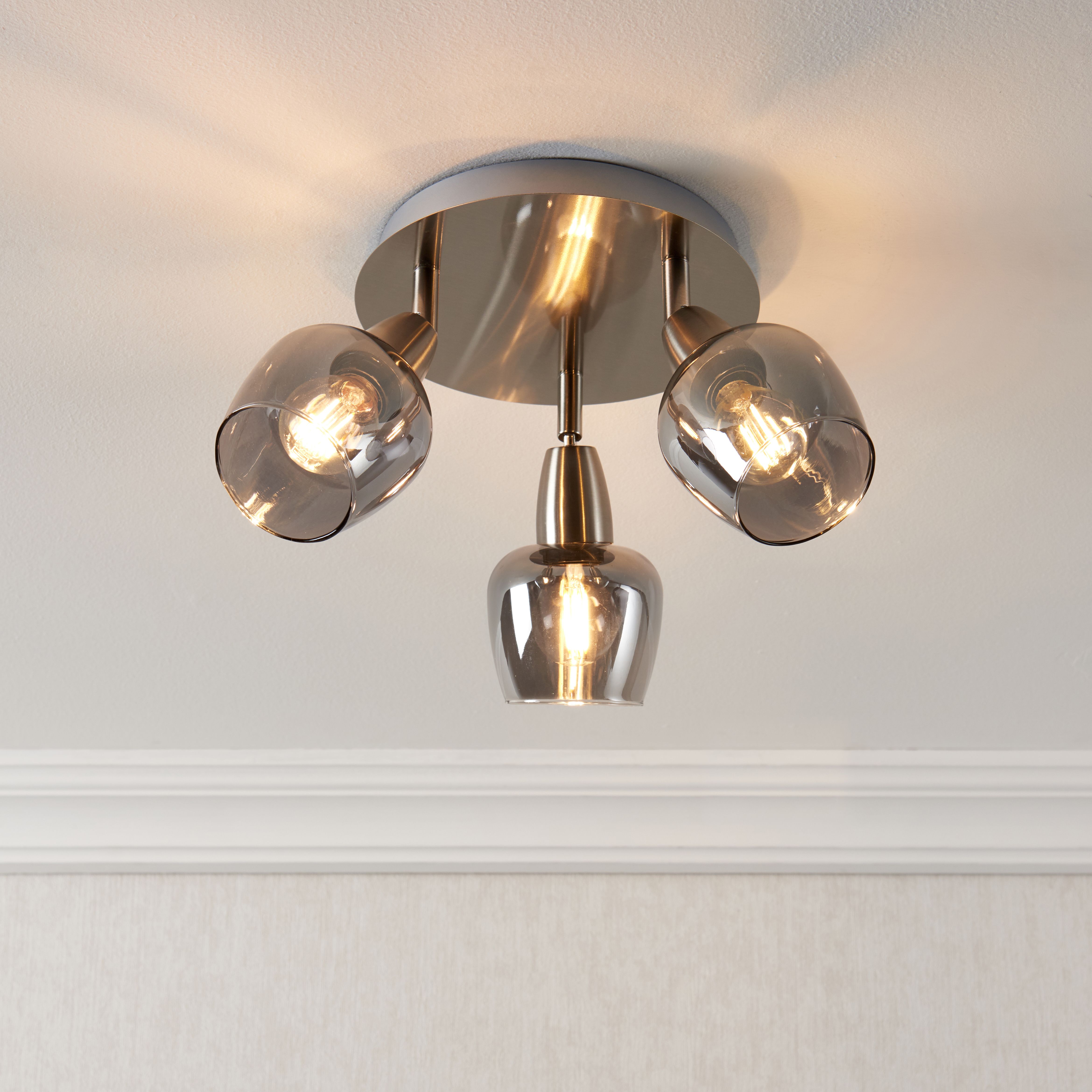 Kleo Silver Nickel effect 3 Light Spotlight