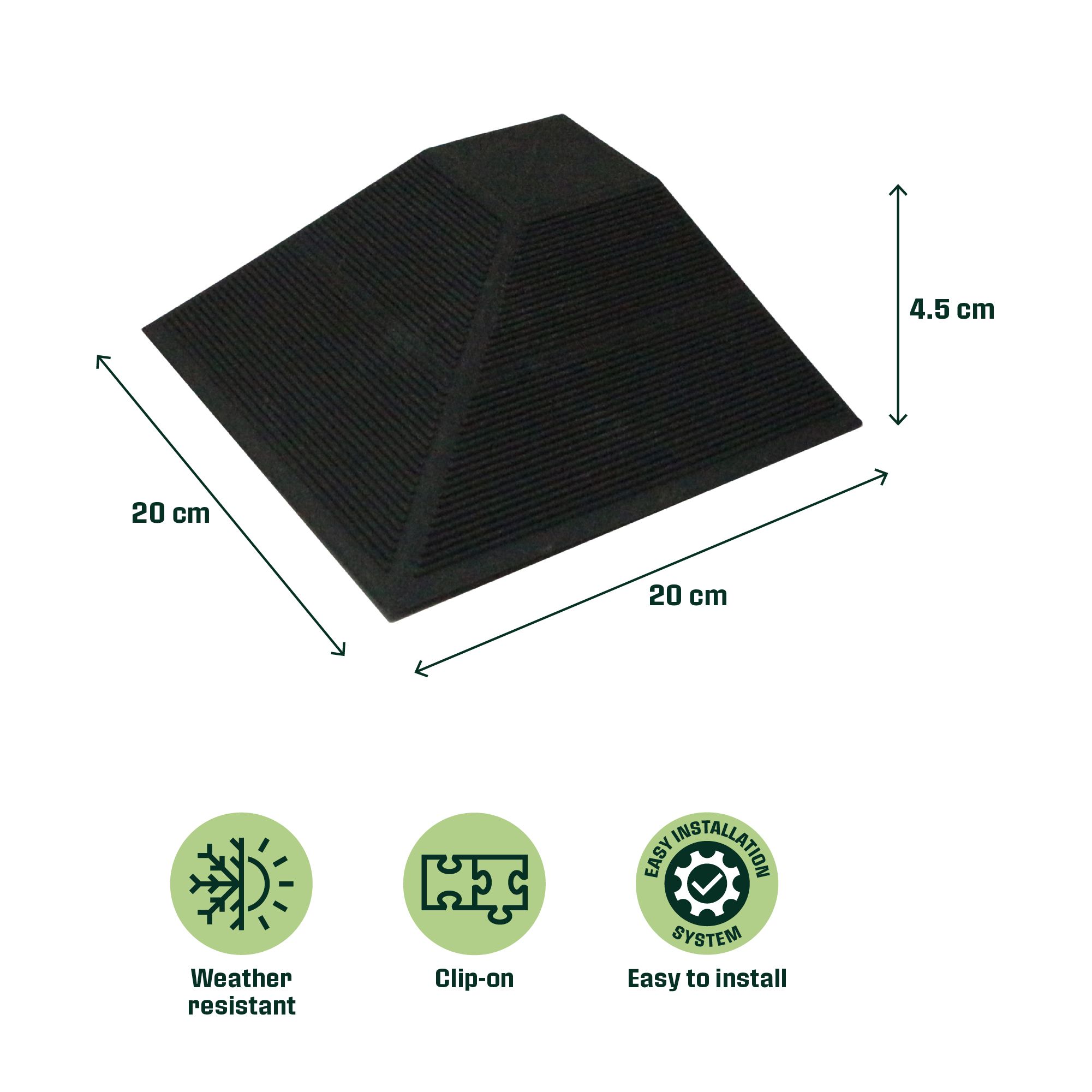 Klikstrom Angara Grey Composite Deck tile corner (L)20cm (W)20cm (T)45mm