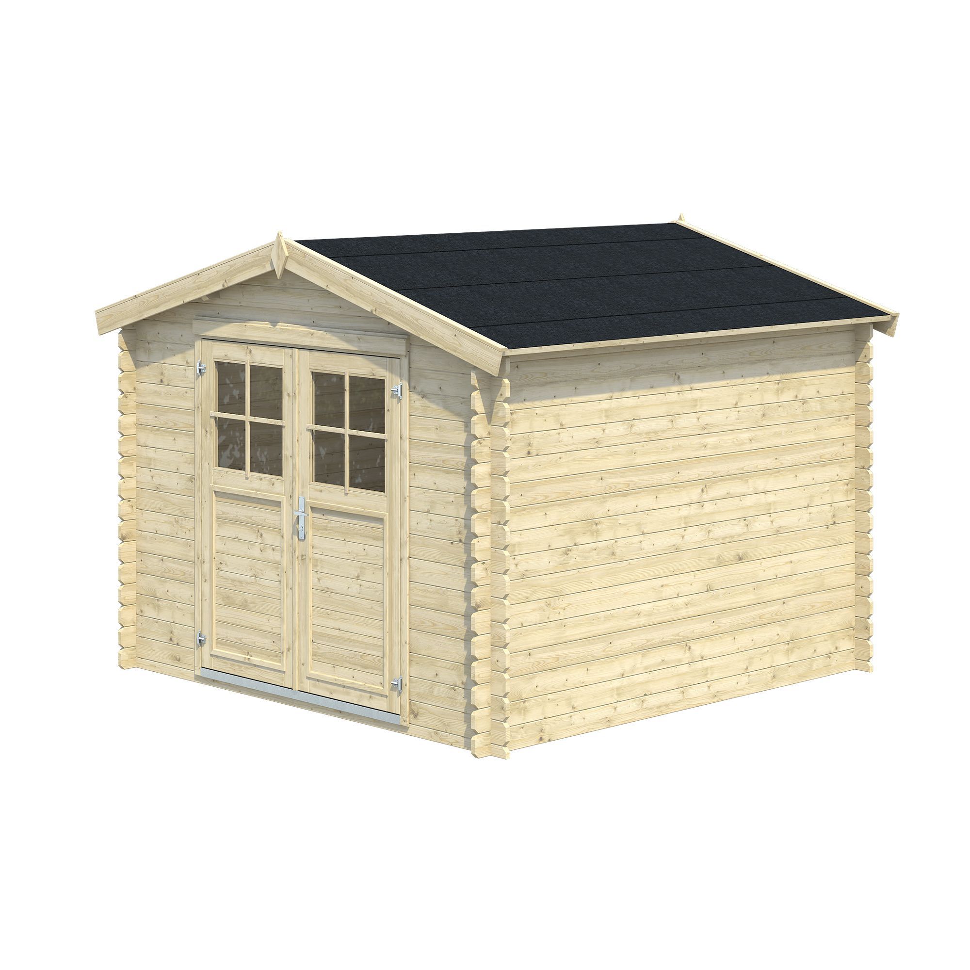 Klikstrom Belaïa 9x9 ft Apex Wooden 2 door Shed & 2 windows