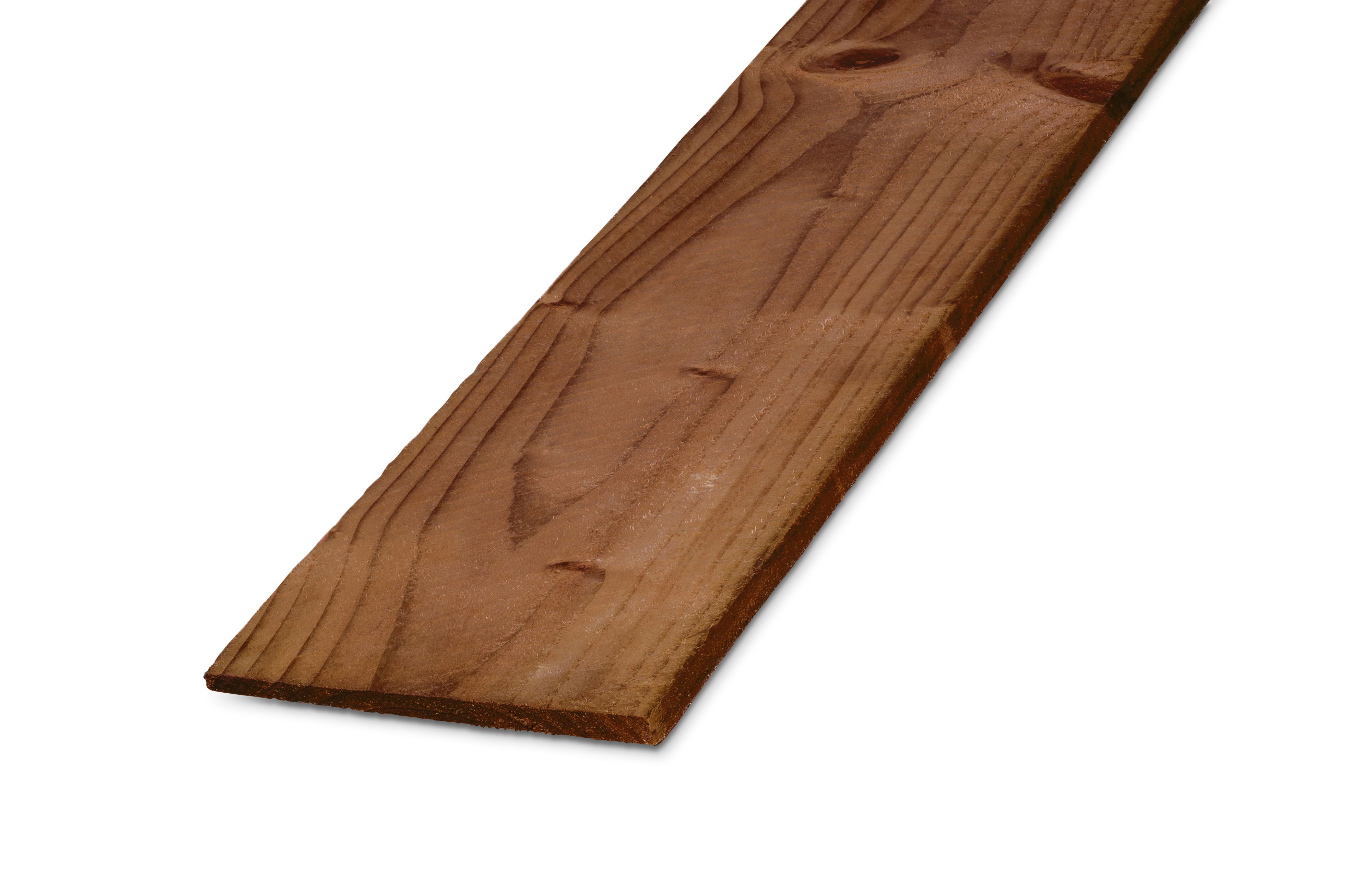 Klikstrom Brown Spruce Feather edge Fence board (L)1.8m (W)125mm (T)11mm, Pack of 8