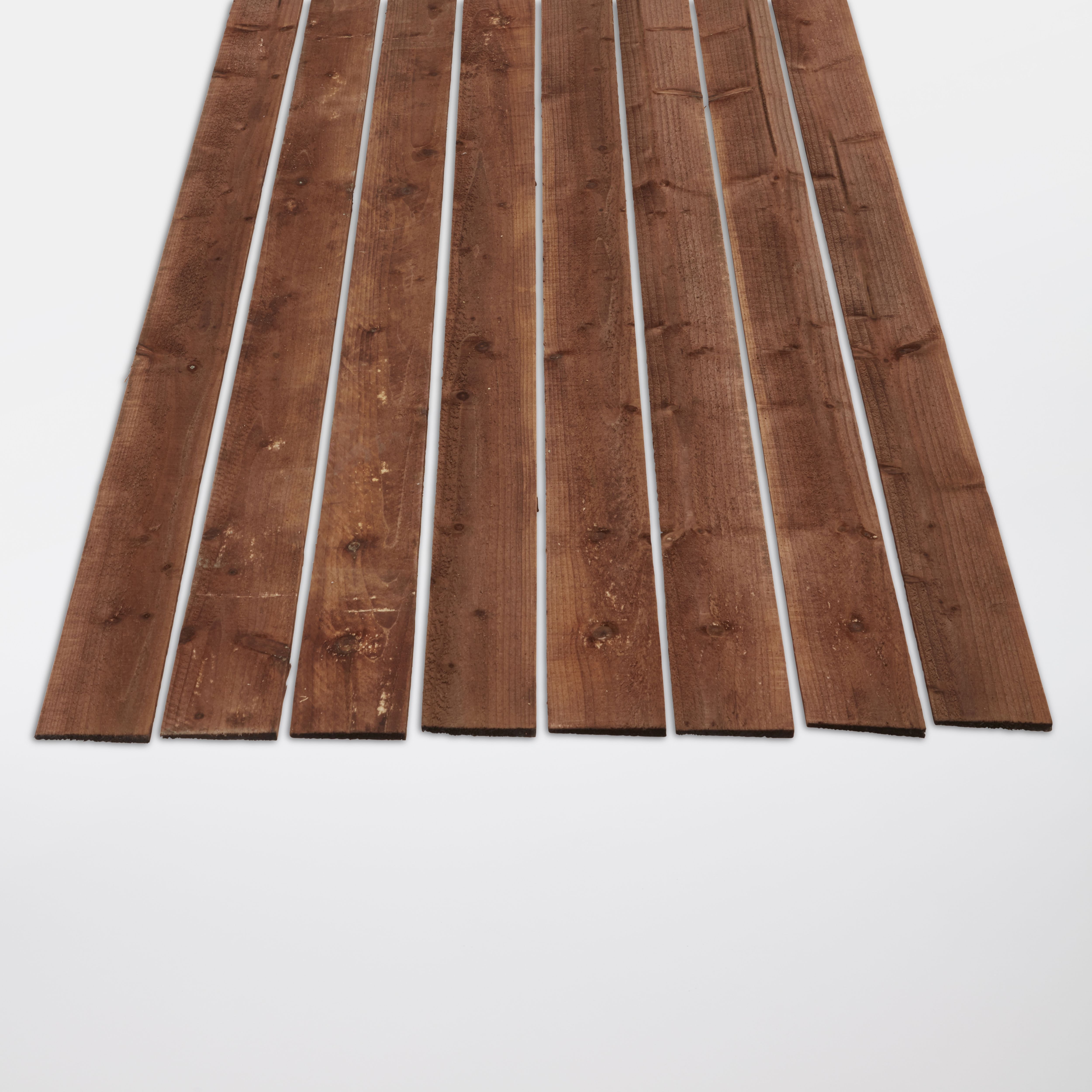 Klikstrom Brown Spruce Feather edge Fence board (L)1.8m (W)125mm (T)11mm, Pack of 8