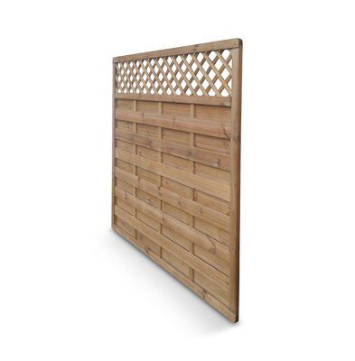 Klikstrom Closeboard Pressure treated Brown Wooden Fence panel (W)1.8m (H)1.8m