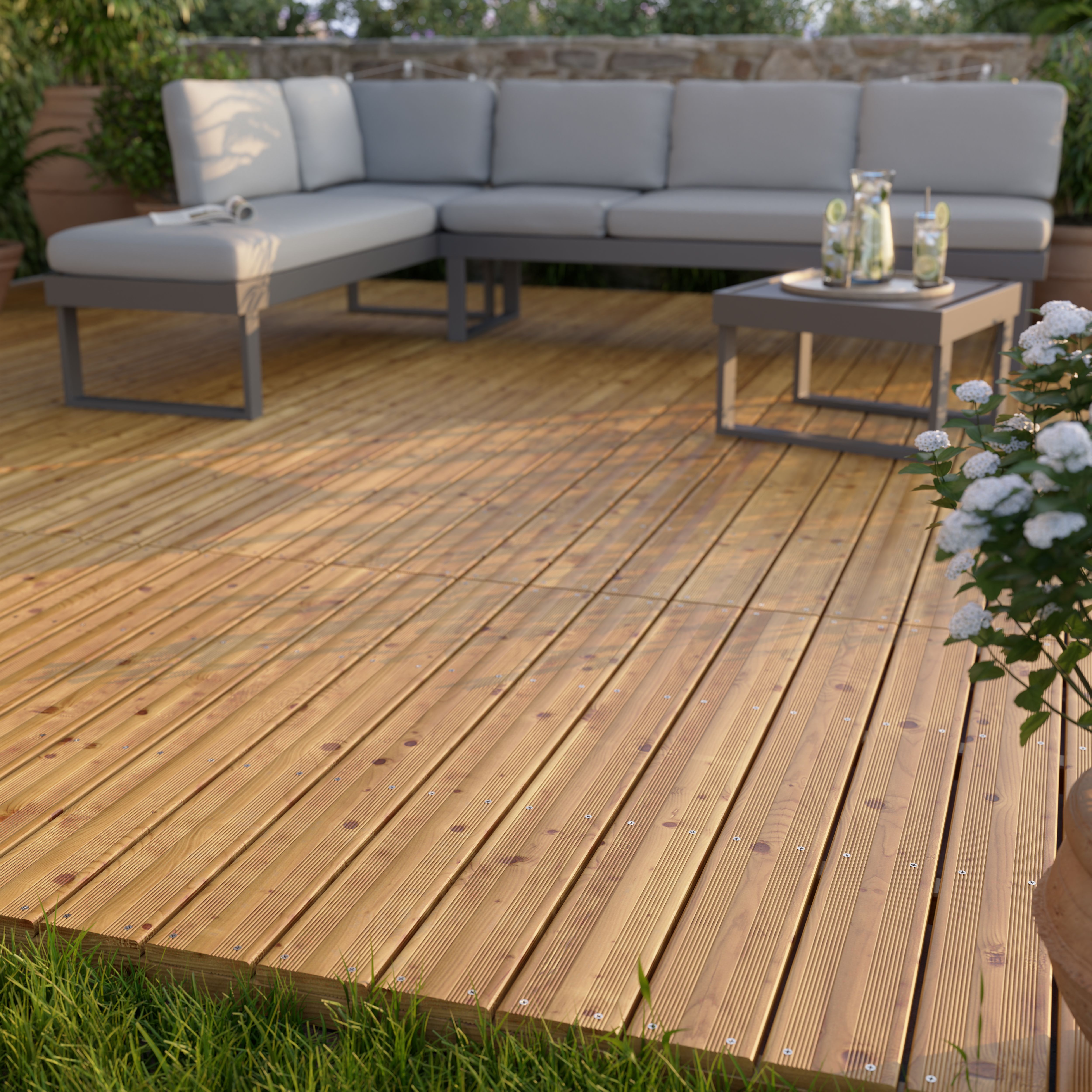 Klikstrom Halden Brown Deck tile (L)120cm (W)75cm (T)61mm
