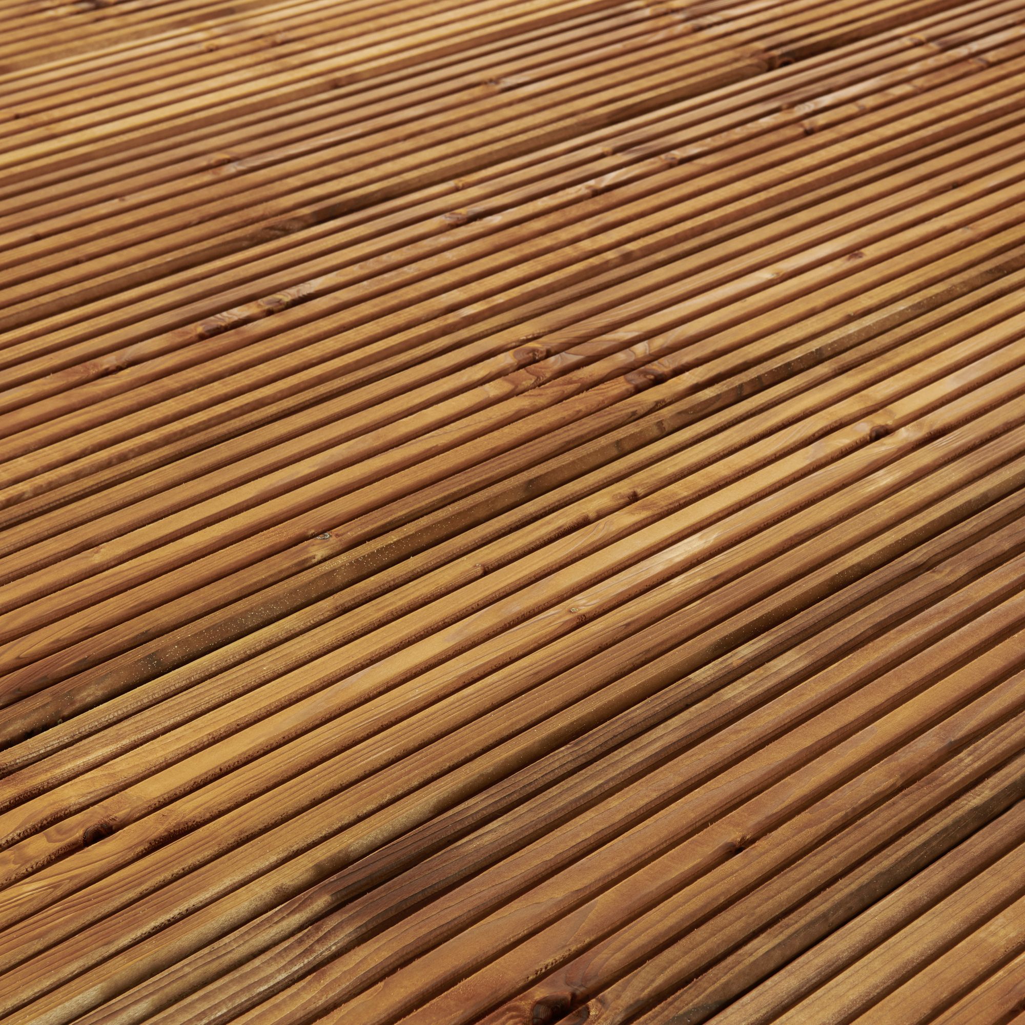Klikstrom Lemhi Brown Pine Deck board (L)2.4m (W)144mm (T)27mm