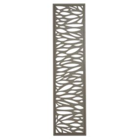 Klikstrom Neva Contemporary Taupe Metal 1/4 fence panel (W)0.44m (H)1.79m