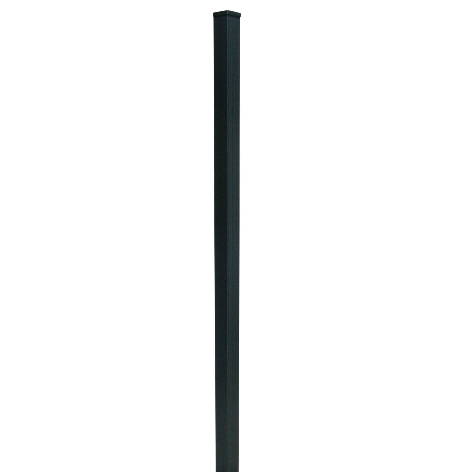 Klikstrom Neva Dark grey Slotted Square Metal Fence post (H)1.39m (W)70mm