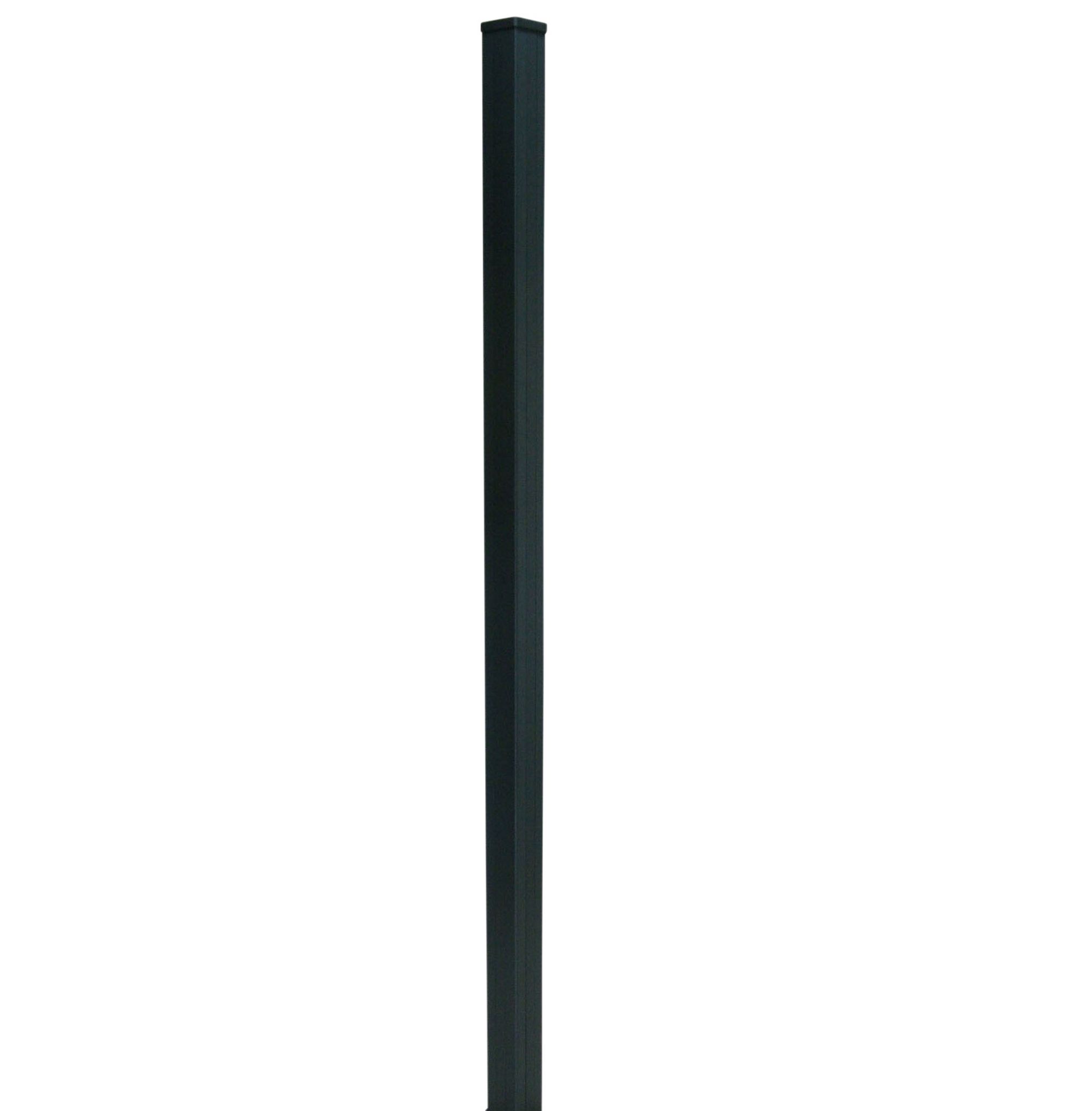 Klikstrom Neva Dark grey Slotted Square Metal Fence post (H)1.83m (W)70mm