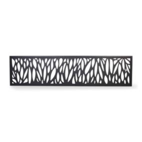 Klikstrom Neva Leaf Contemporary Untreated Dark grey Metal 1/4 fence panel (W)1.79m (H)0.44m