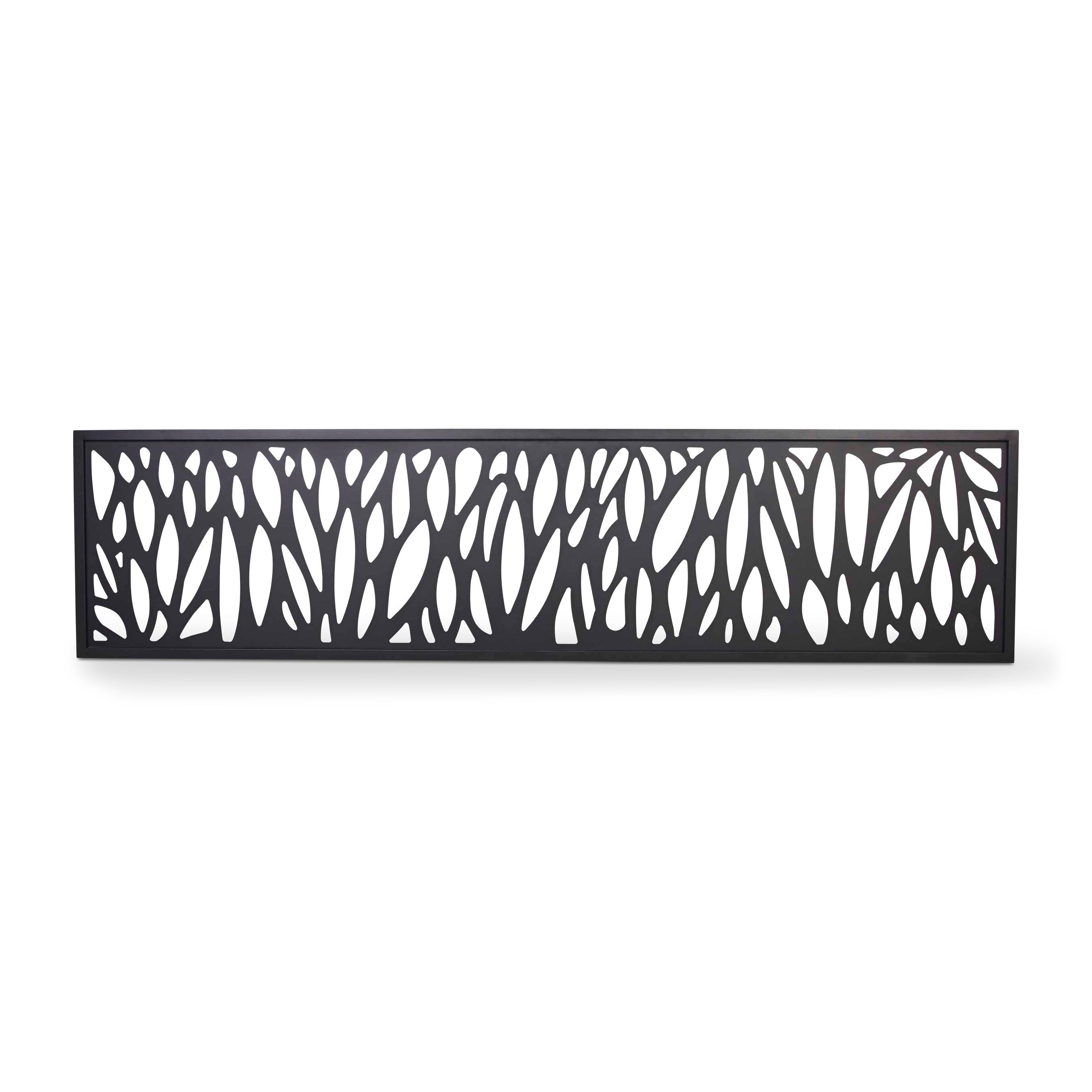 Klikstrom Neva Leaf Untreated Dark grey Metal 1/4 fence panel (W)1.79m (H)0.44m