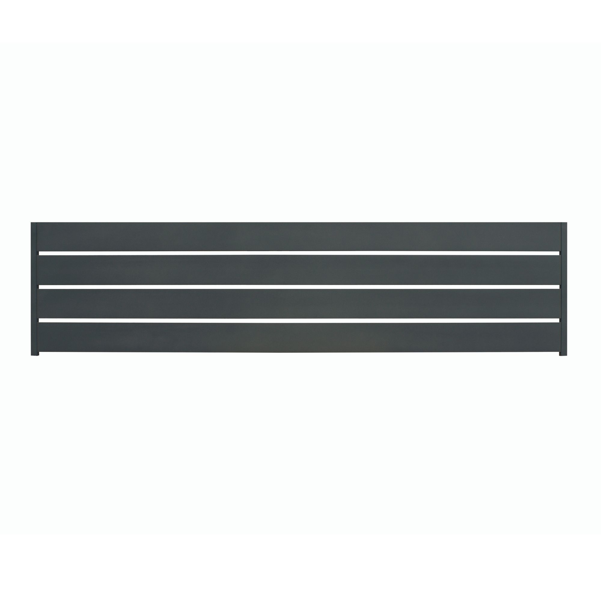 Klikstrom Neva Slat Contemporary Untreated Dark grey Metal 1/4 fence panel (W)1.79m (H)0.44m