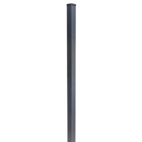 Klikstrom Neva Taupe Slotted Square Metal Fence post (H)1.39m (W)70mm