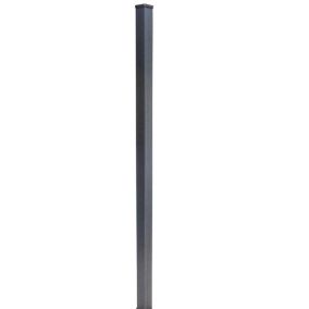 Klikstrom Neva Taupe Slotted Square Metal Fence post (H)1.83m (W)70mm