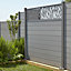 Klikstrom Neva Taupe Slotted Square Metal Fence post (H)2.4m (W)70mm