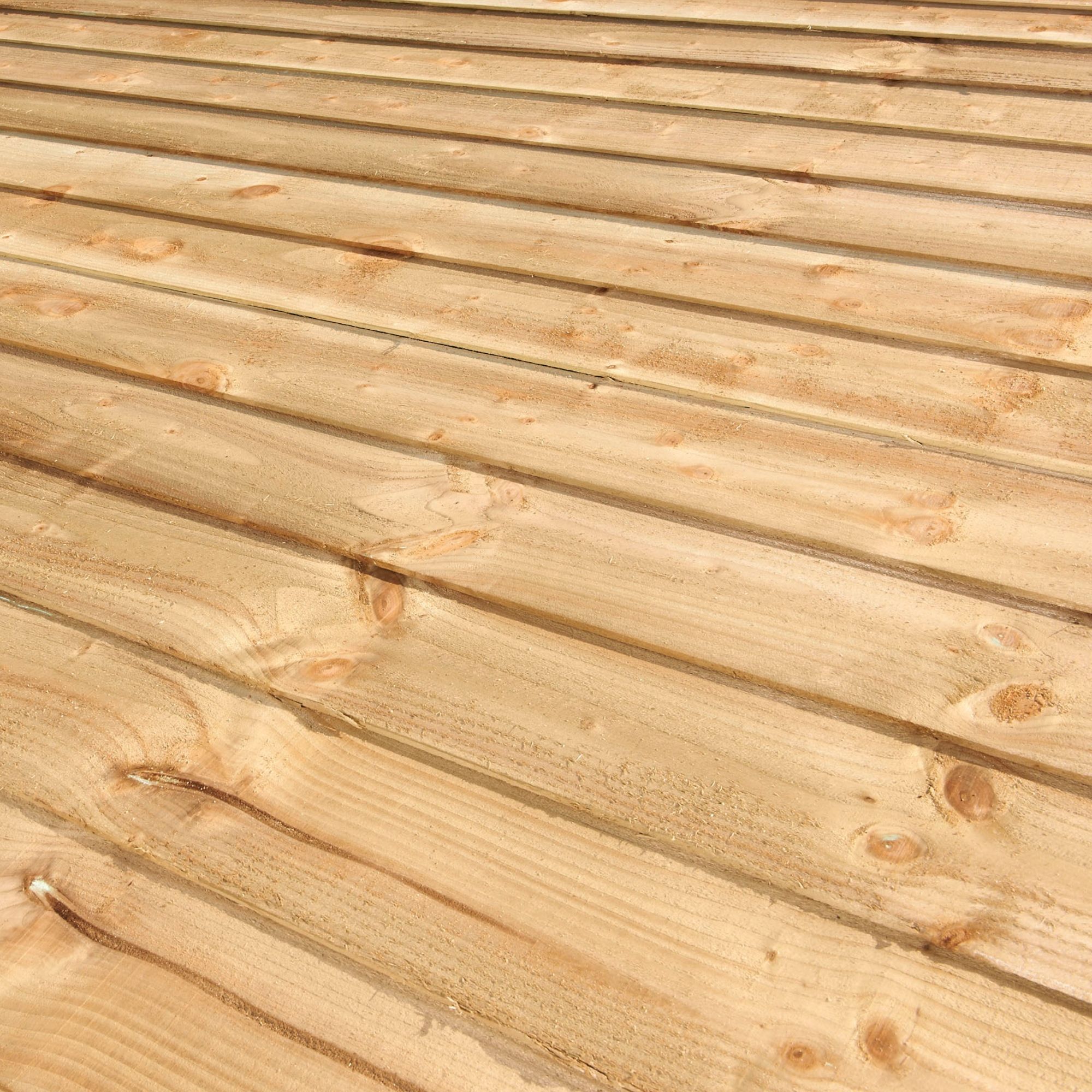 Klikstrom Pressure treated Timber Feather edge Fence board (L)2.4m (W)100mm (T)11mm, Pack of 10
