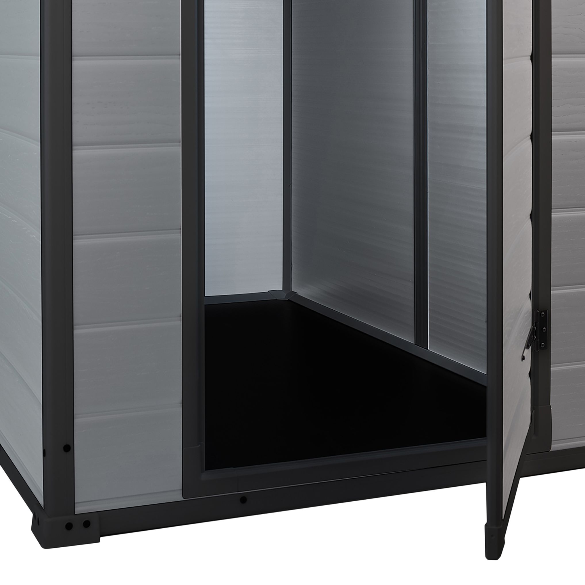 Klikstrom Senner 4x3 ft Apex Grey Resin Shed with floor (Windowless)