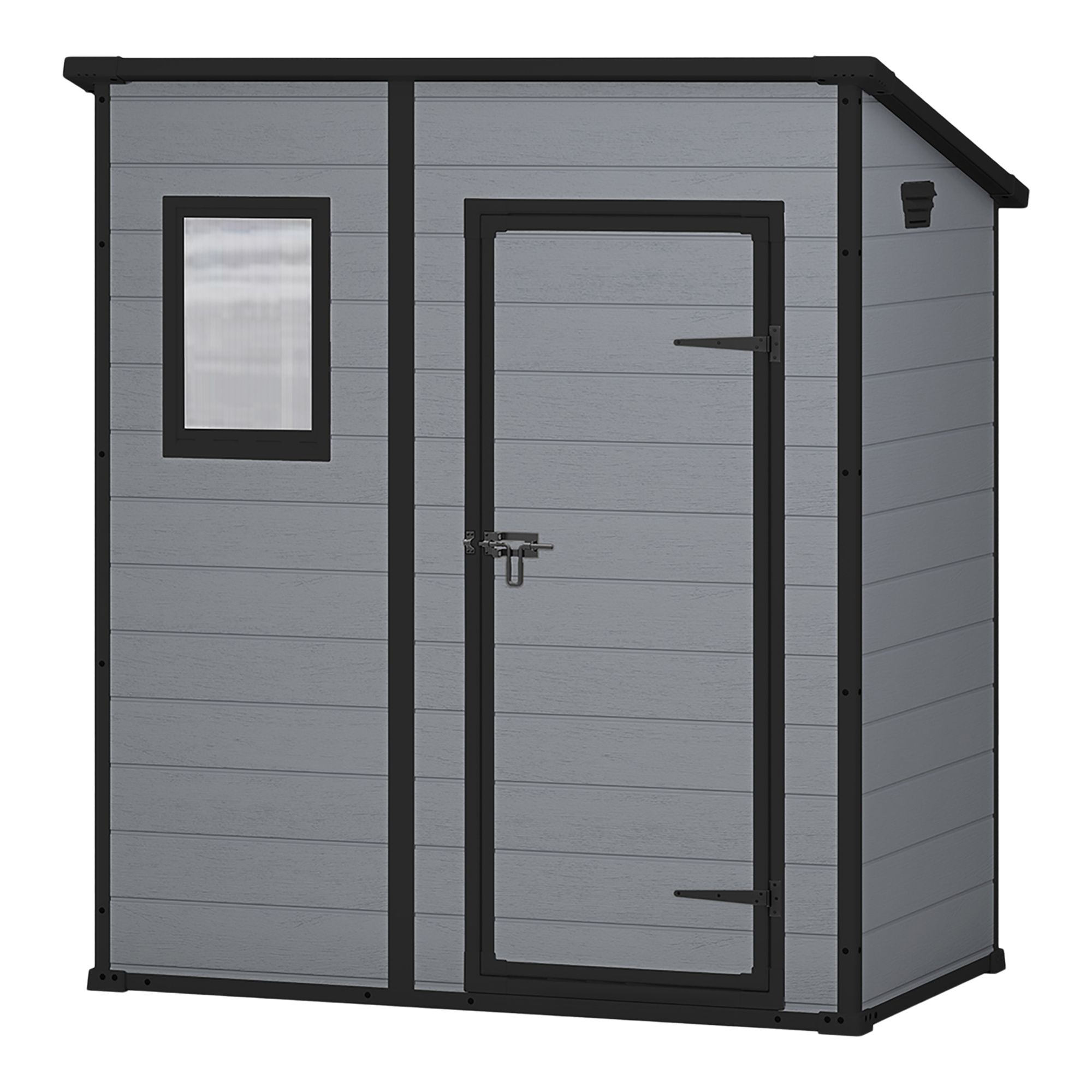 Klikstrom Senner 6x4 ft Pent Grey Resin Shed with floor & 1 window