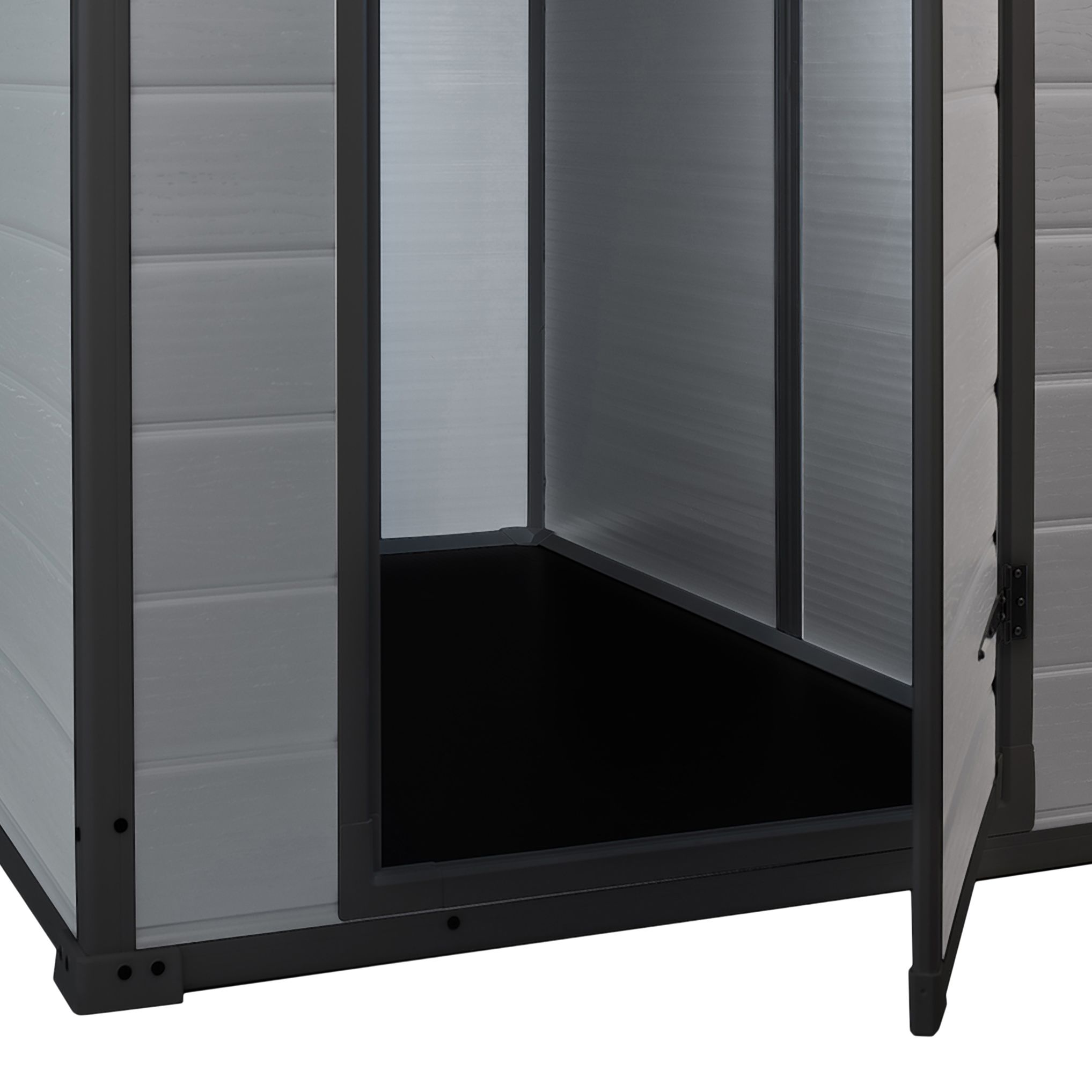 Klikstrom Senner 6x4 ft Pent Grey Resin Shed with floor & 1 window