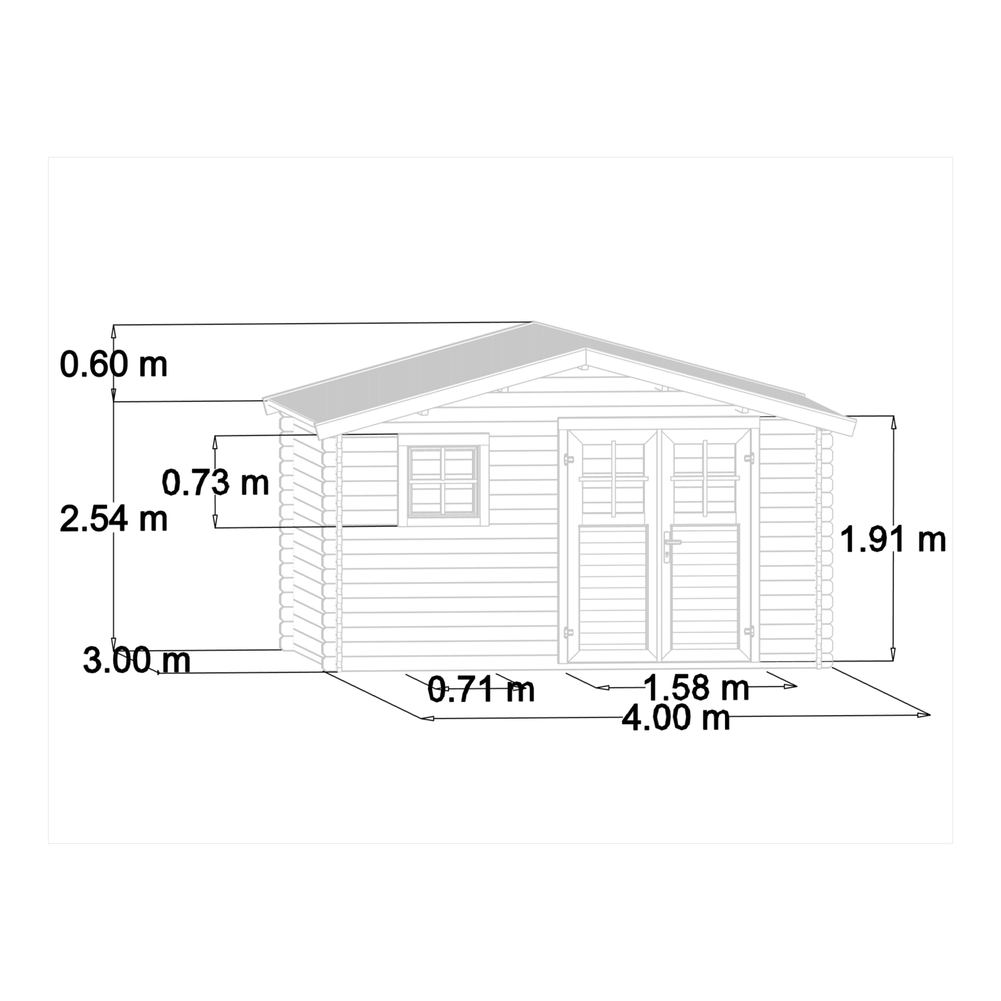 Klikstrom Taman 9x12 ft Apex Wooden 2 door Shed