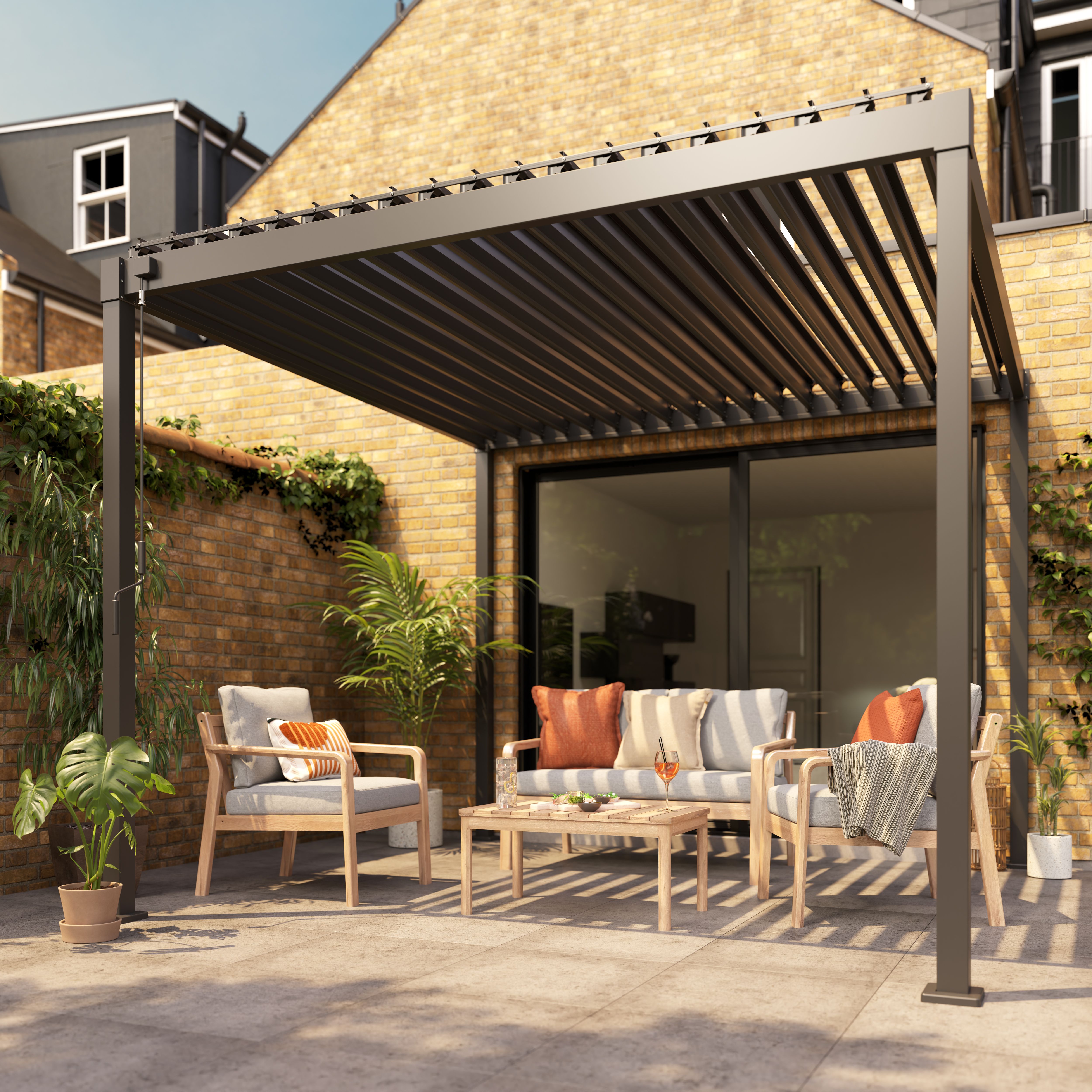 Klikstrom Tehuano Square Pergola, (W)3m x (D)3m x (H)2.4m