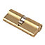 KM series Brass Euro Cylinder lock, (L)80mm (W)17mm