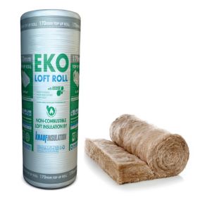 Knauf Eko Roll Loft insulation roll, (L)5.68m (W)1.14m (T)170mm