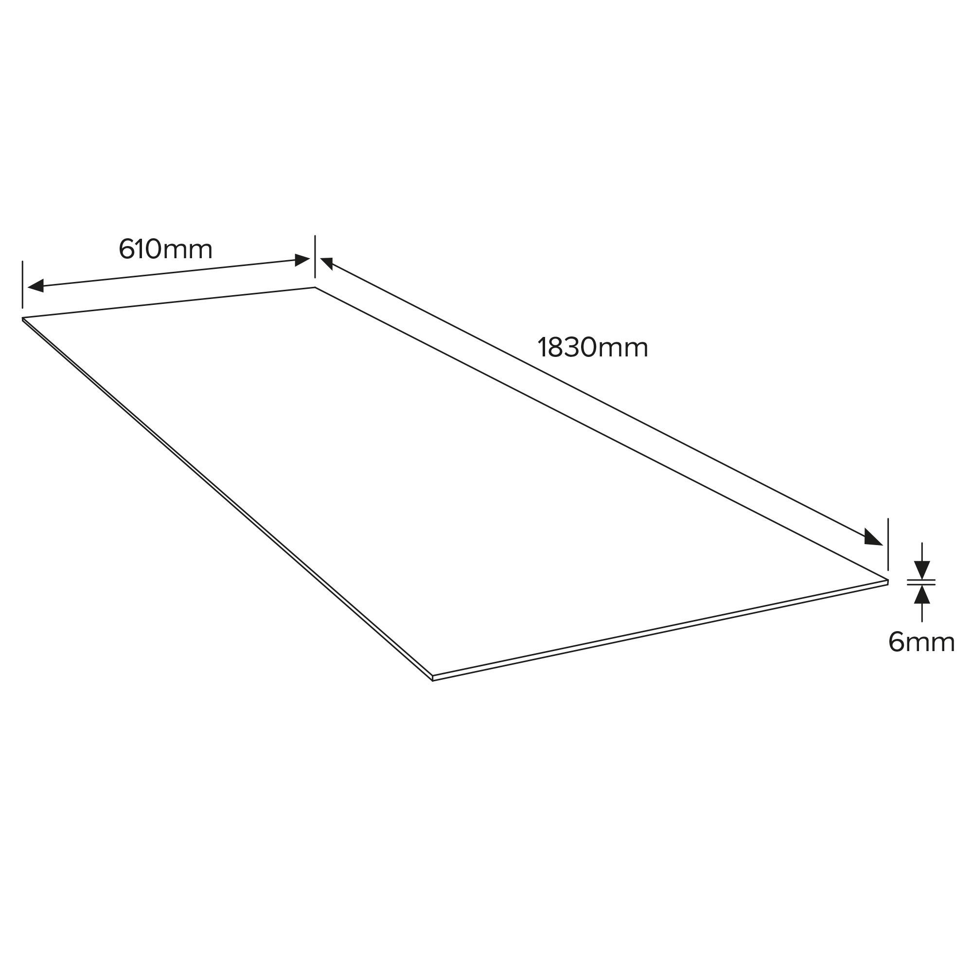 Knebworth MDF Screening panel (L)1.83m (W)0.61m (T)6mm 2690g