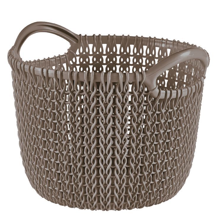 Knit collection Harvest brown 3L Plastic Storage basket (H)230mm (W ...