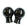 Knole Black Nickel effect Metal Ball Curtain pole finial (Dia)28mm, Pack of 2