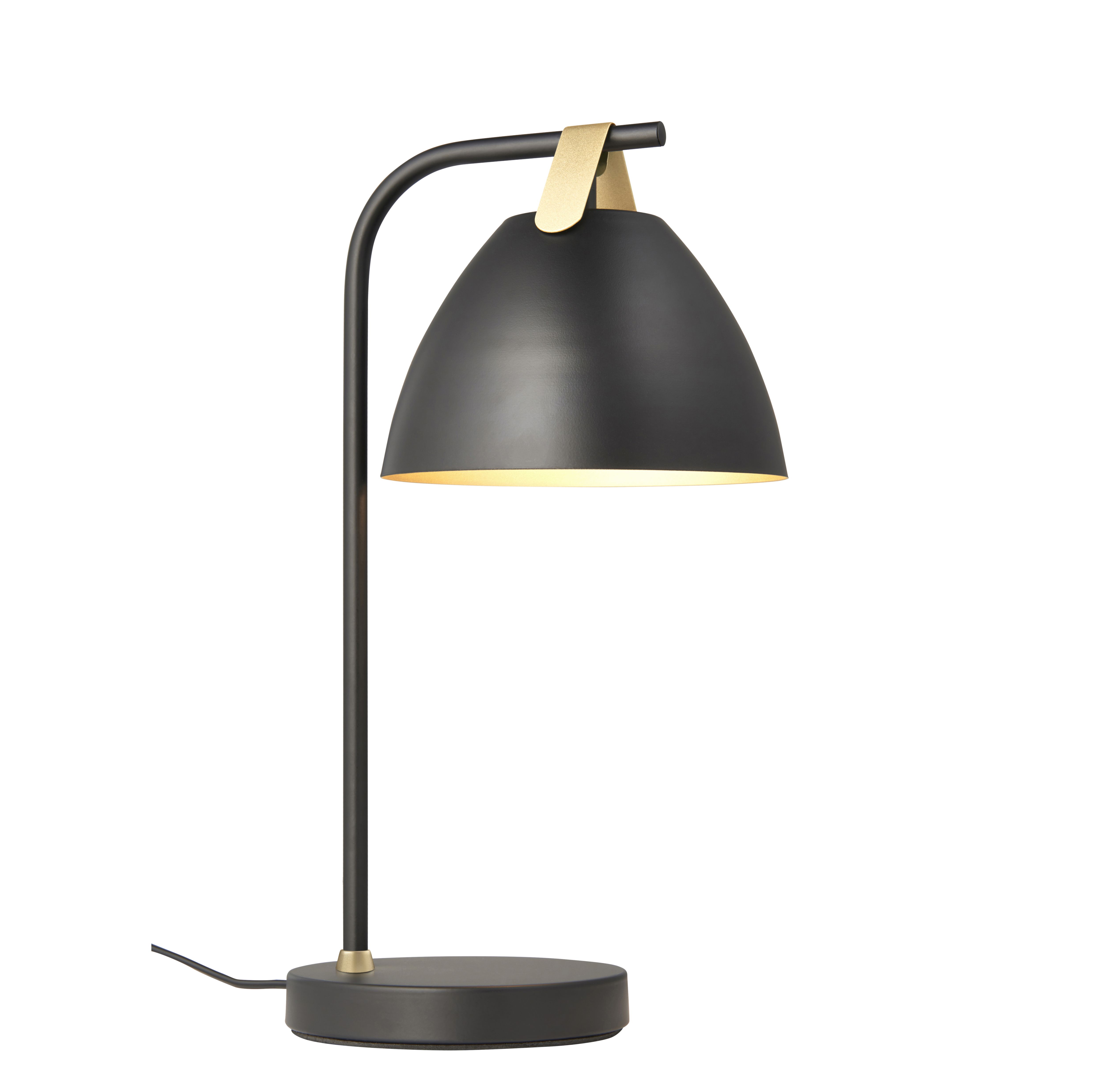 Koby Matt Black Gold effect Table lamp