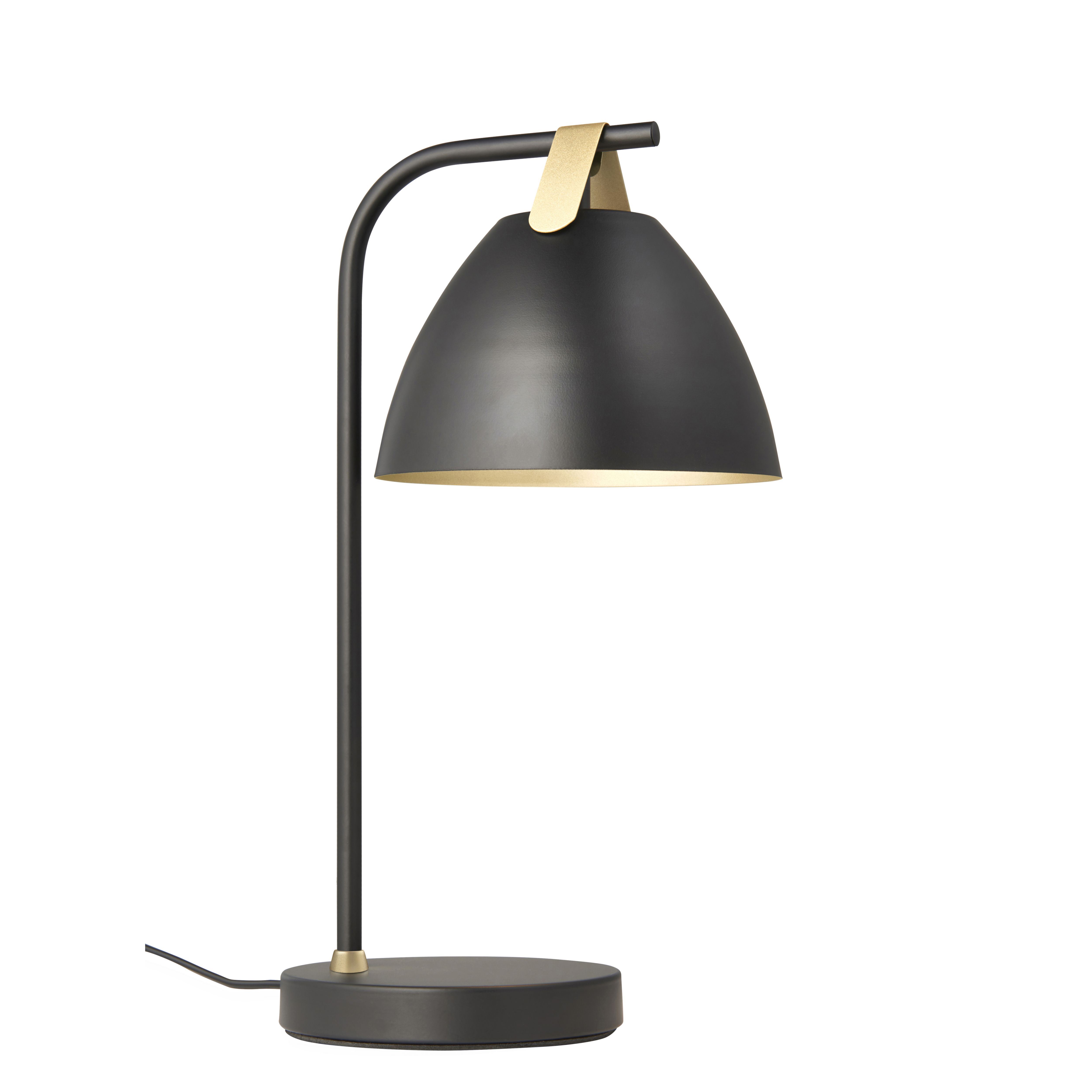 Koby Matt Black Gold effect Table lamp
