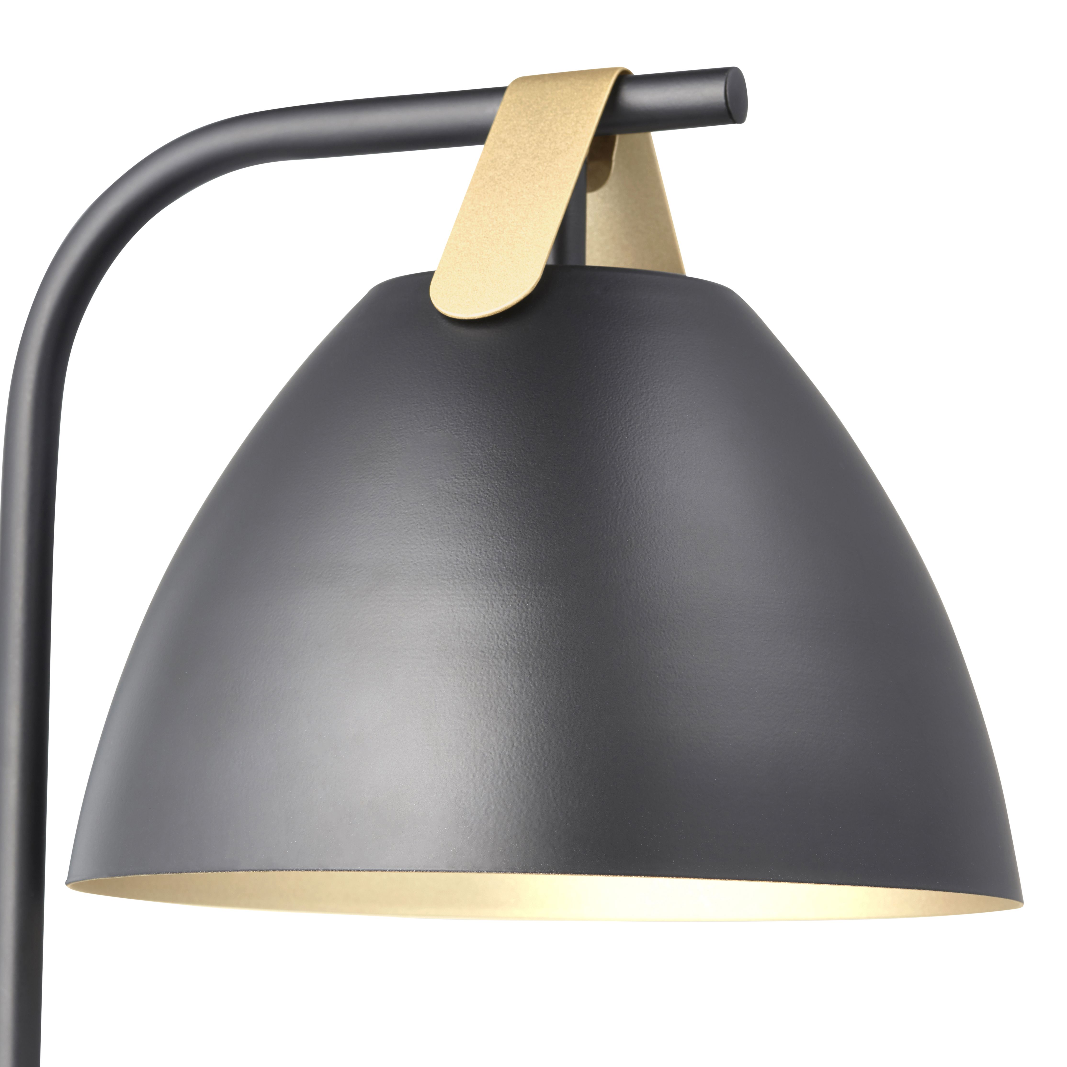 Koby Matt Black Gold effect Table lamp