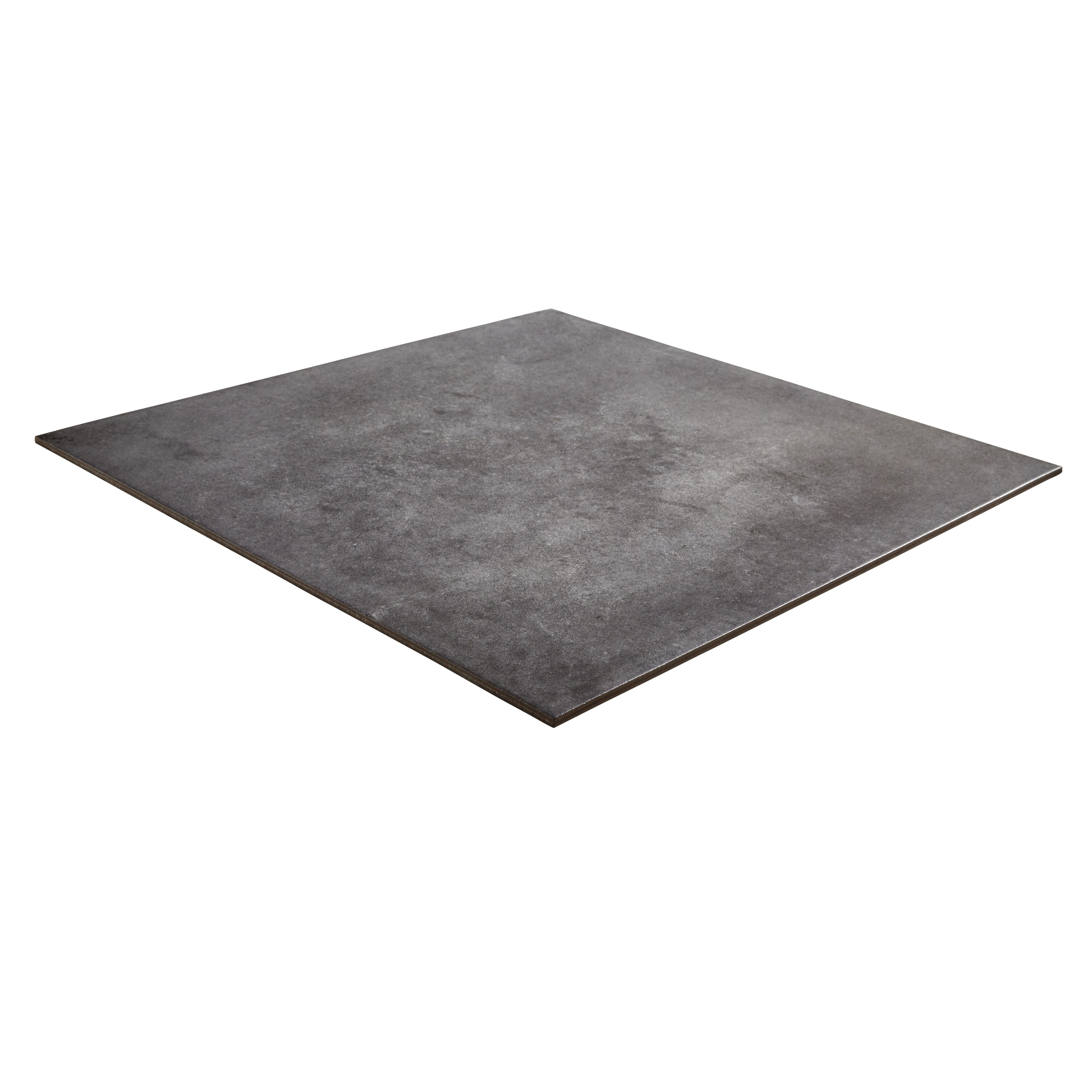 Konkrete Anthracite Matt Concrete effect Porcelain Indoor Wall & floor tile, Pack of 4, (L)616mm (W)616mm