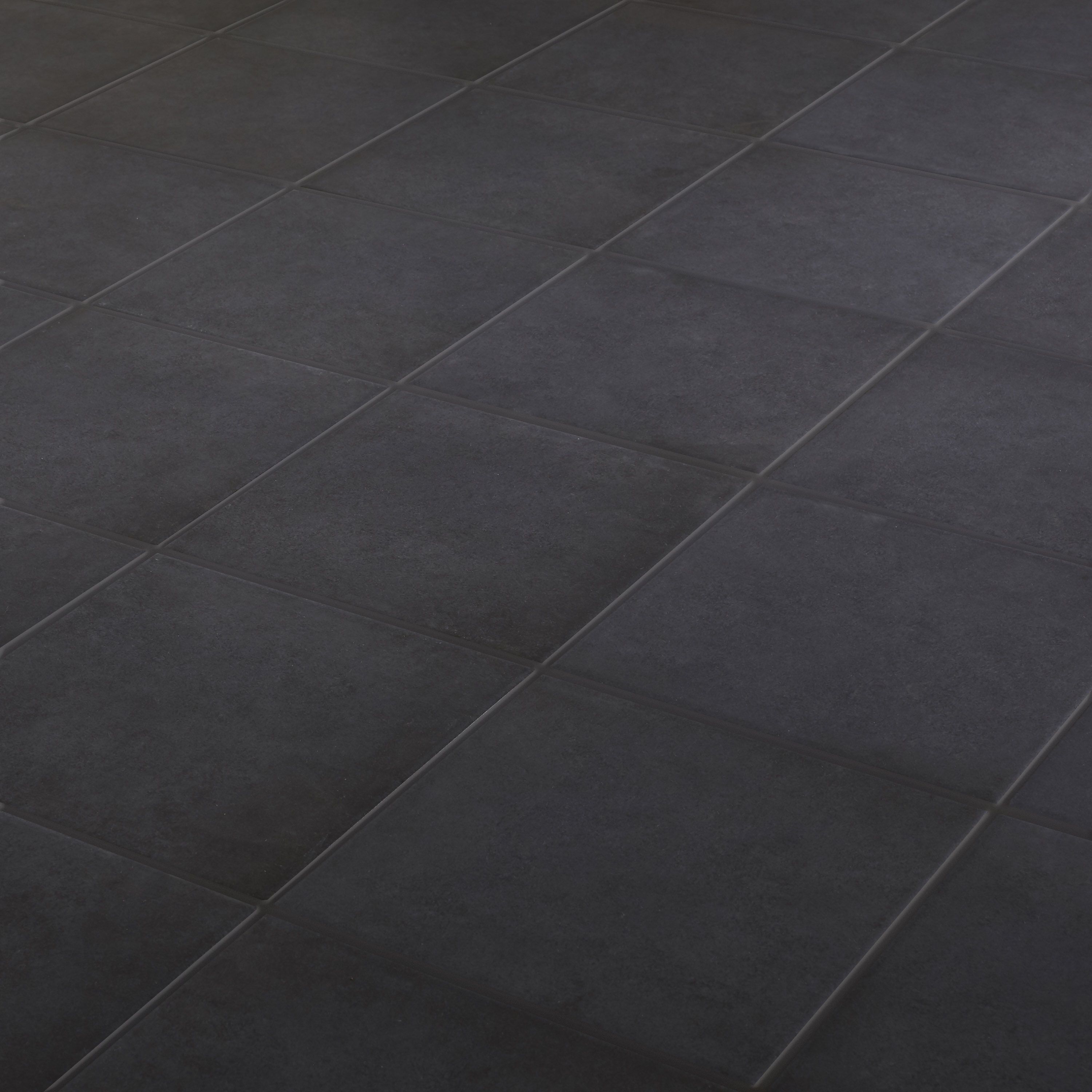 Colours Konkrete Black Plain Porcelain Wall & floor Tile - 5