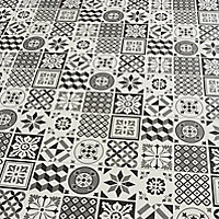 Konkrete Black & white Matt 3D decor Concrete effect Ceramic Wall Tile, Pack of 8, (L)600mm (W)200mm