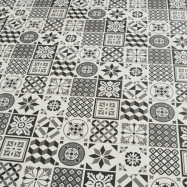Konkrete Black White Matt 3d Decor, Ceramic Tile Black And White