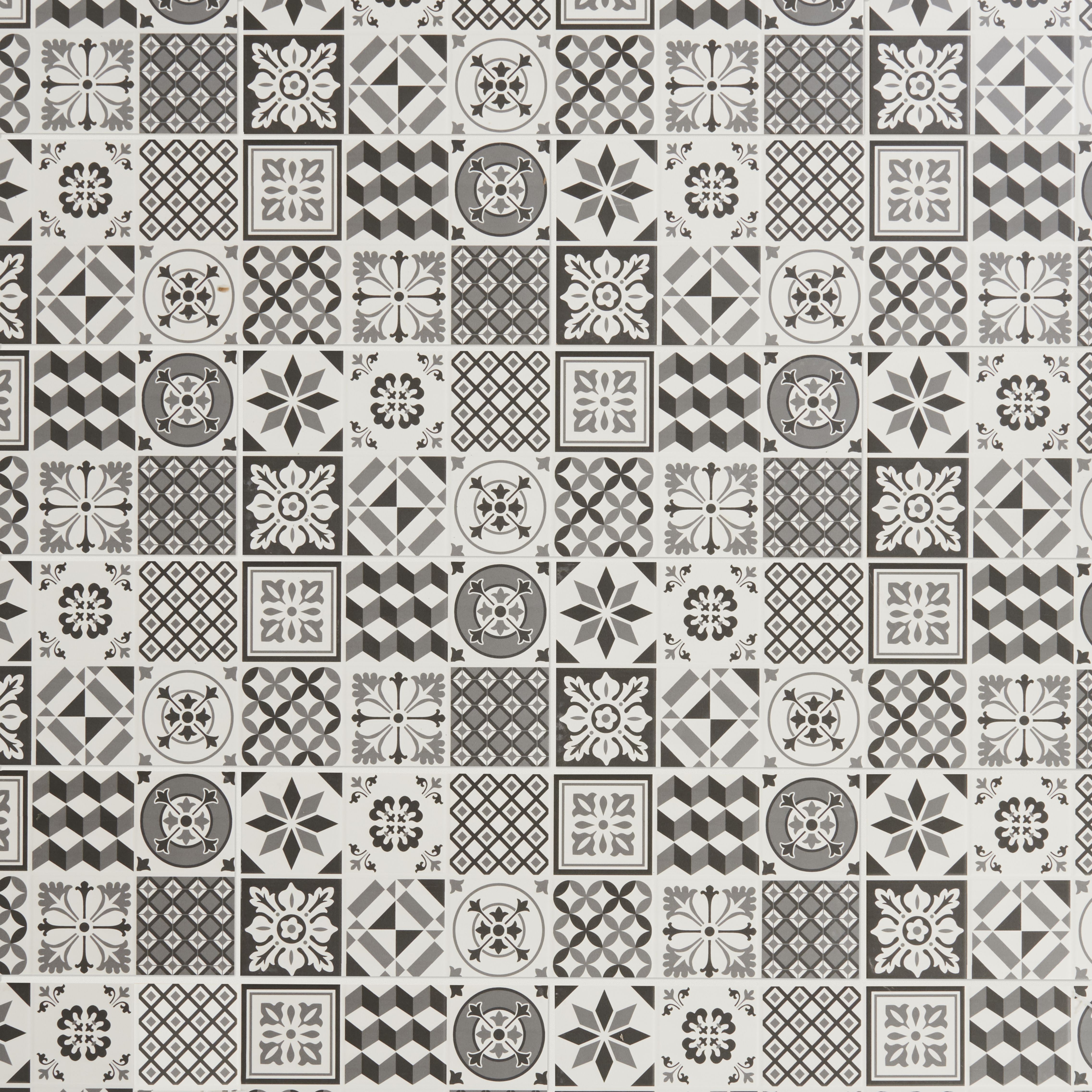Konkrete Black & white Matt Concrete effect Ceramic Indoor Wall Tile, Pack of 12, (L)600mm (W)200mm