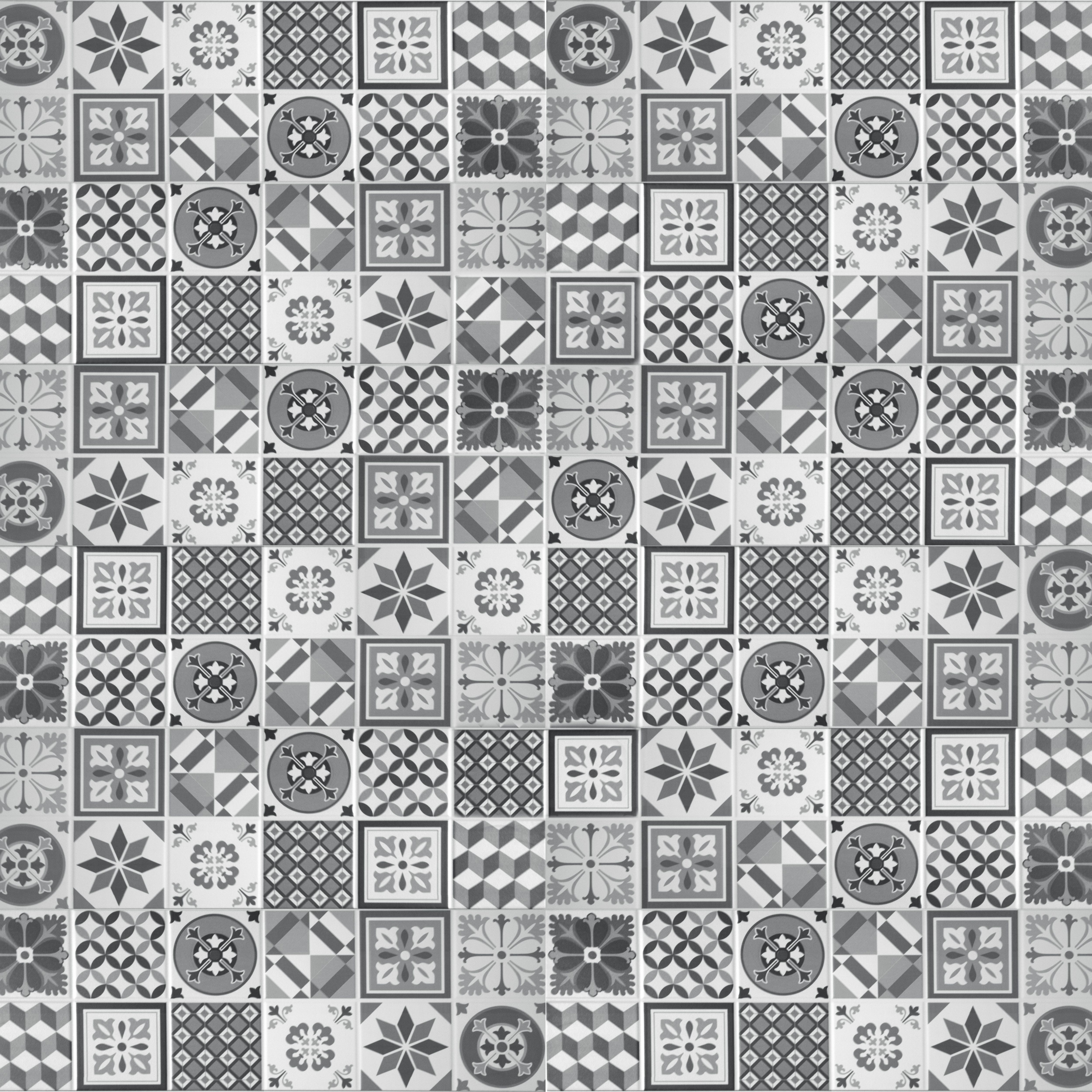 Konkrete Black & white Matt Patterned Ceramic Indoor Wall Tile Sample