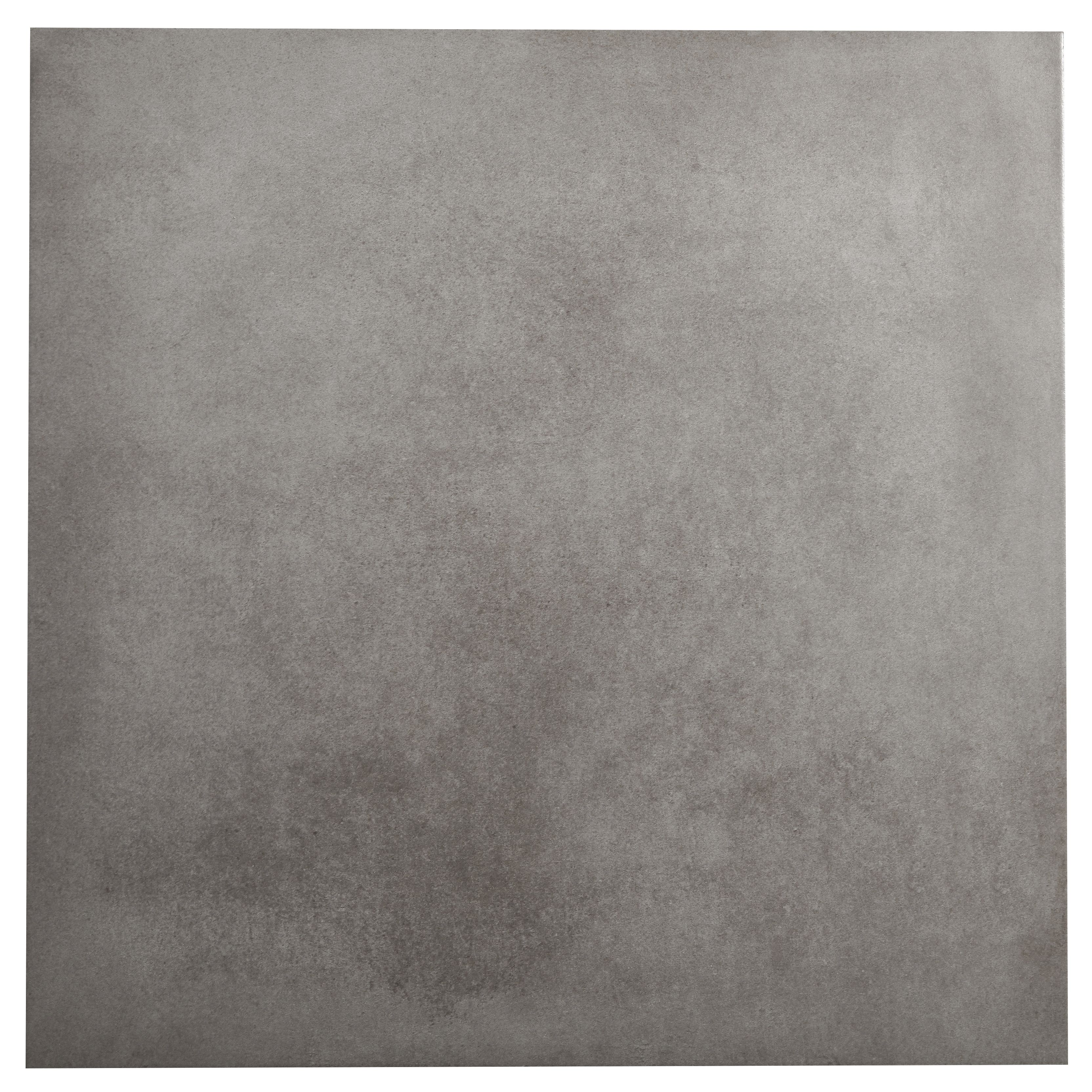 Konkrete Grey Matt Concrete effect Porcelain Indoor Wall & floor tile, Pack of 4, (L)616mm (W)616mm