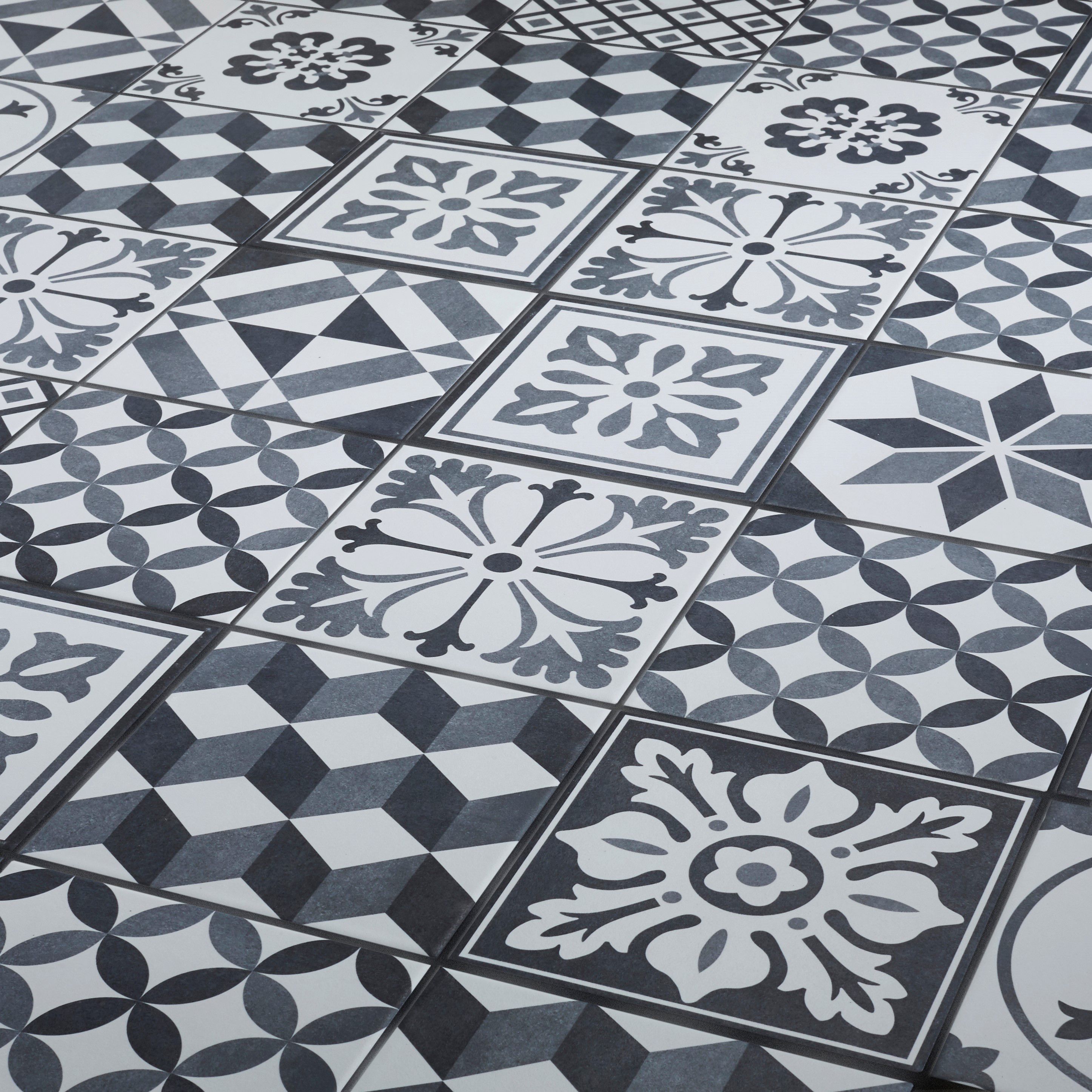 Colours Konkrete Grey Décor mix Porcelain Wall & floor Tile - 6