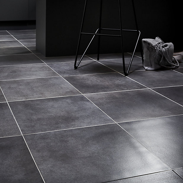 Konkrete Grey Matt Modern Concrete, Grey Kitchen Tiles B Q