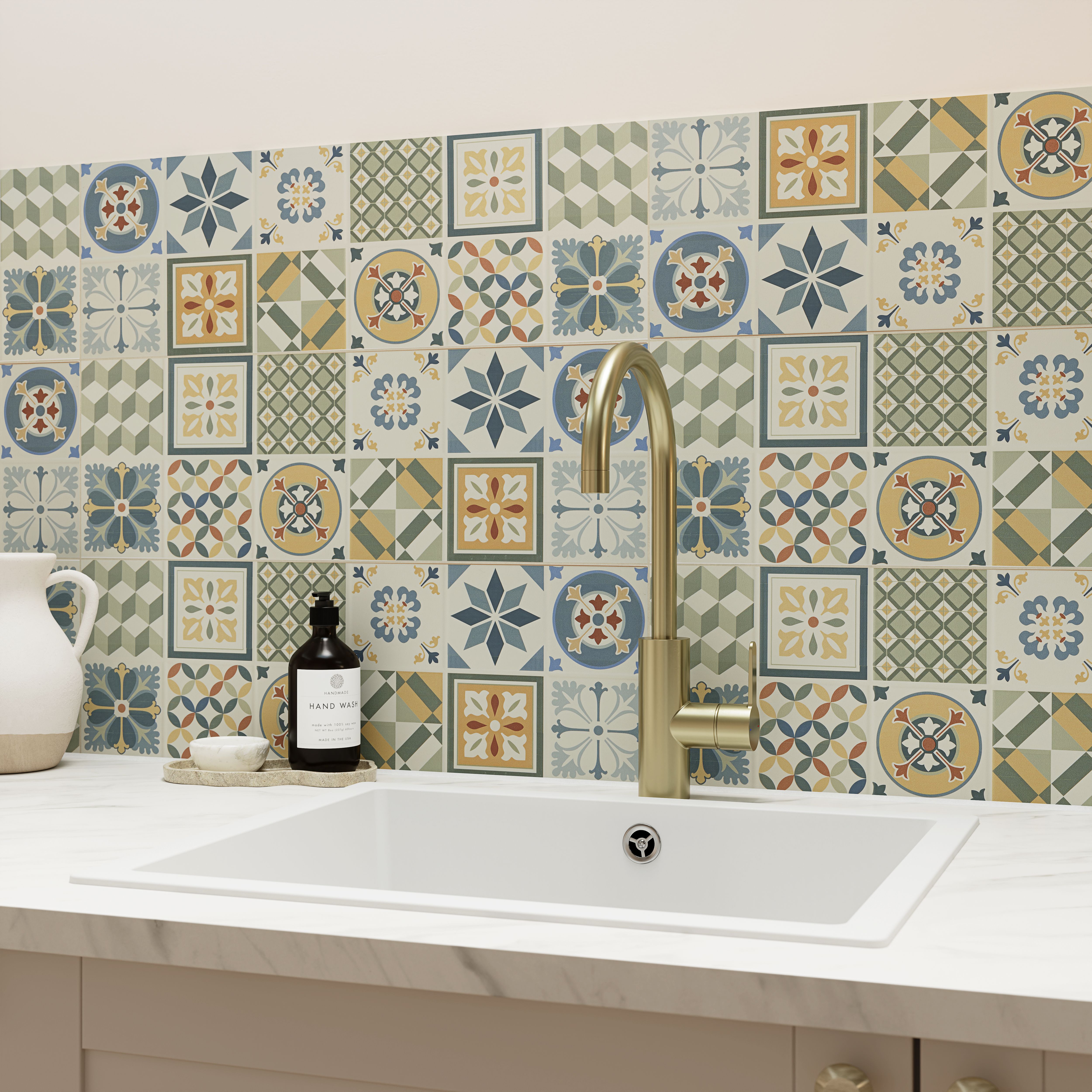 Konkrete Multicolour Matt Concrete effect Ceramic Indoor Wall Tile, Pack of 12, (L)600mm (W)200mm