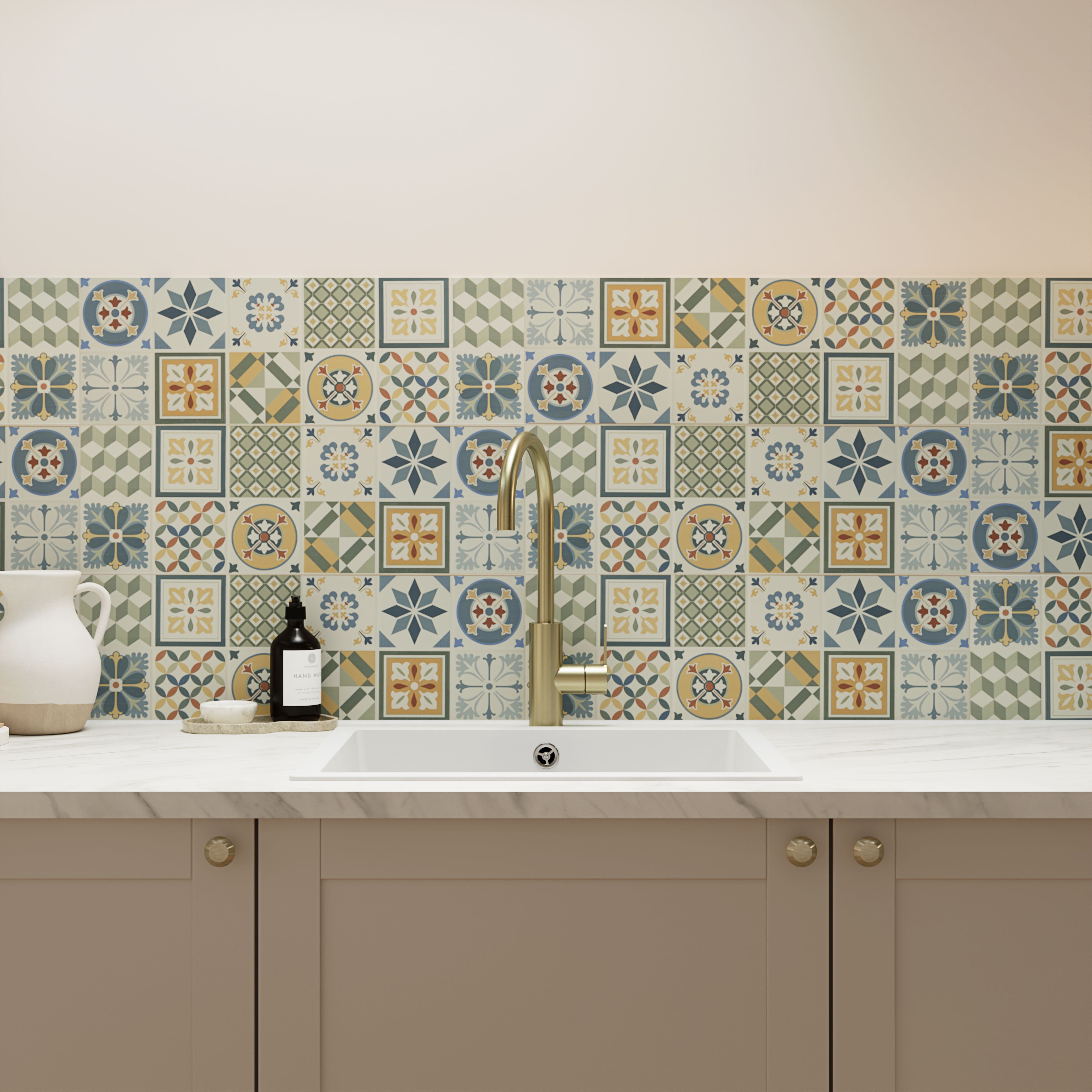 Konkrete Multicolour Matt Concrete effect Ceramic Indoor Wall Tile, Pack of 12, (L)600mm (W)200mm