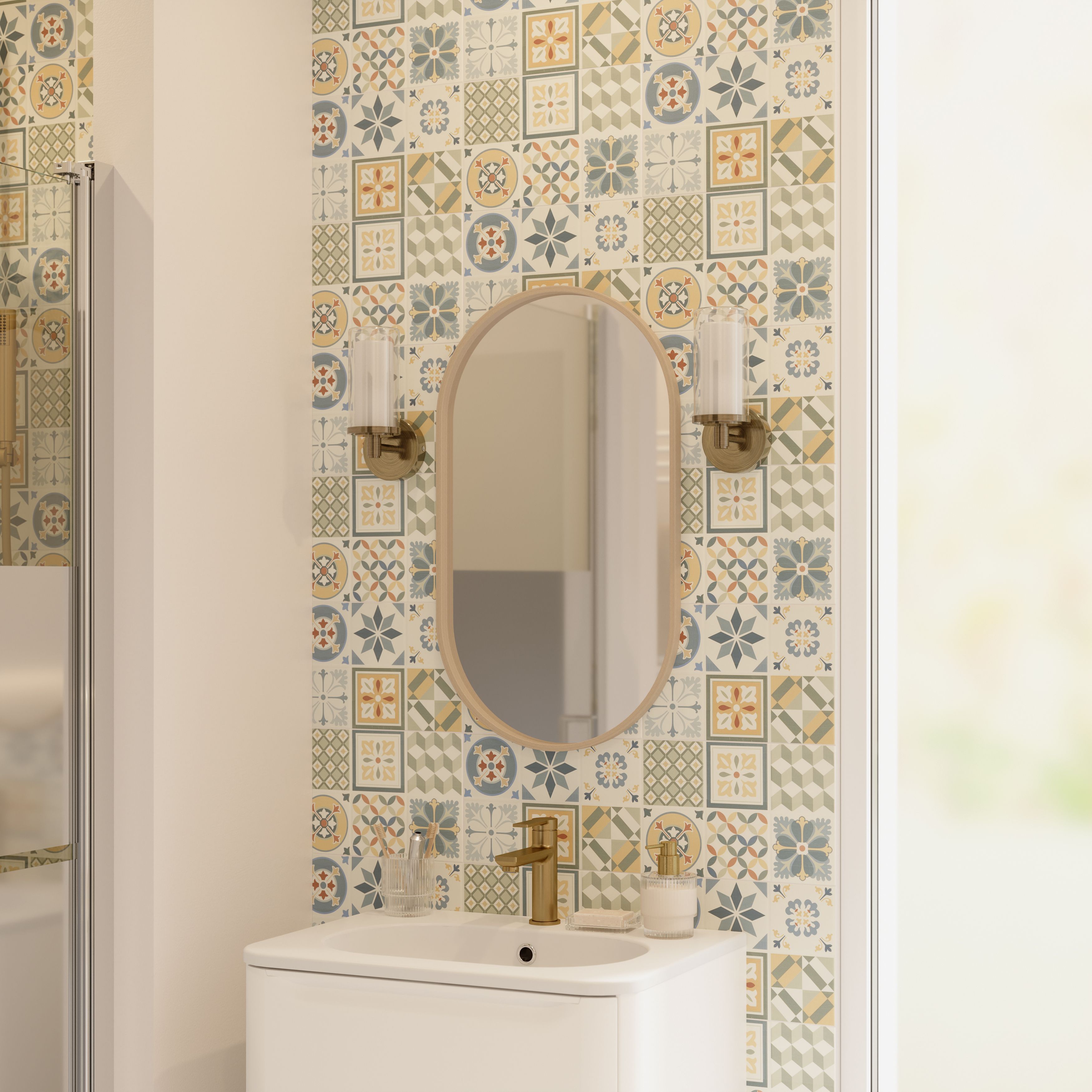 Konkrete Multicolour Patchwork Ceramic Tile