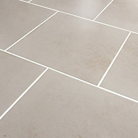 Konkrete Square Ivory Matt Modern Concrete effect Porcelain Floor Tile Sample